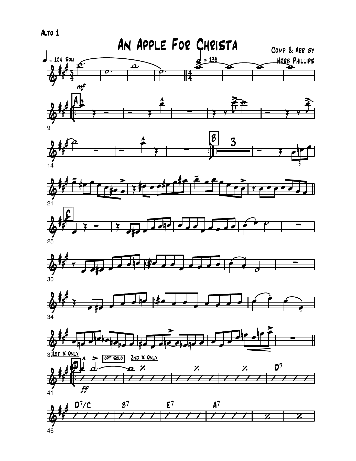 An Apple For Christa (H.Phillips) C.Saunders MP3 — sheet music preview