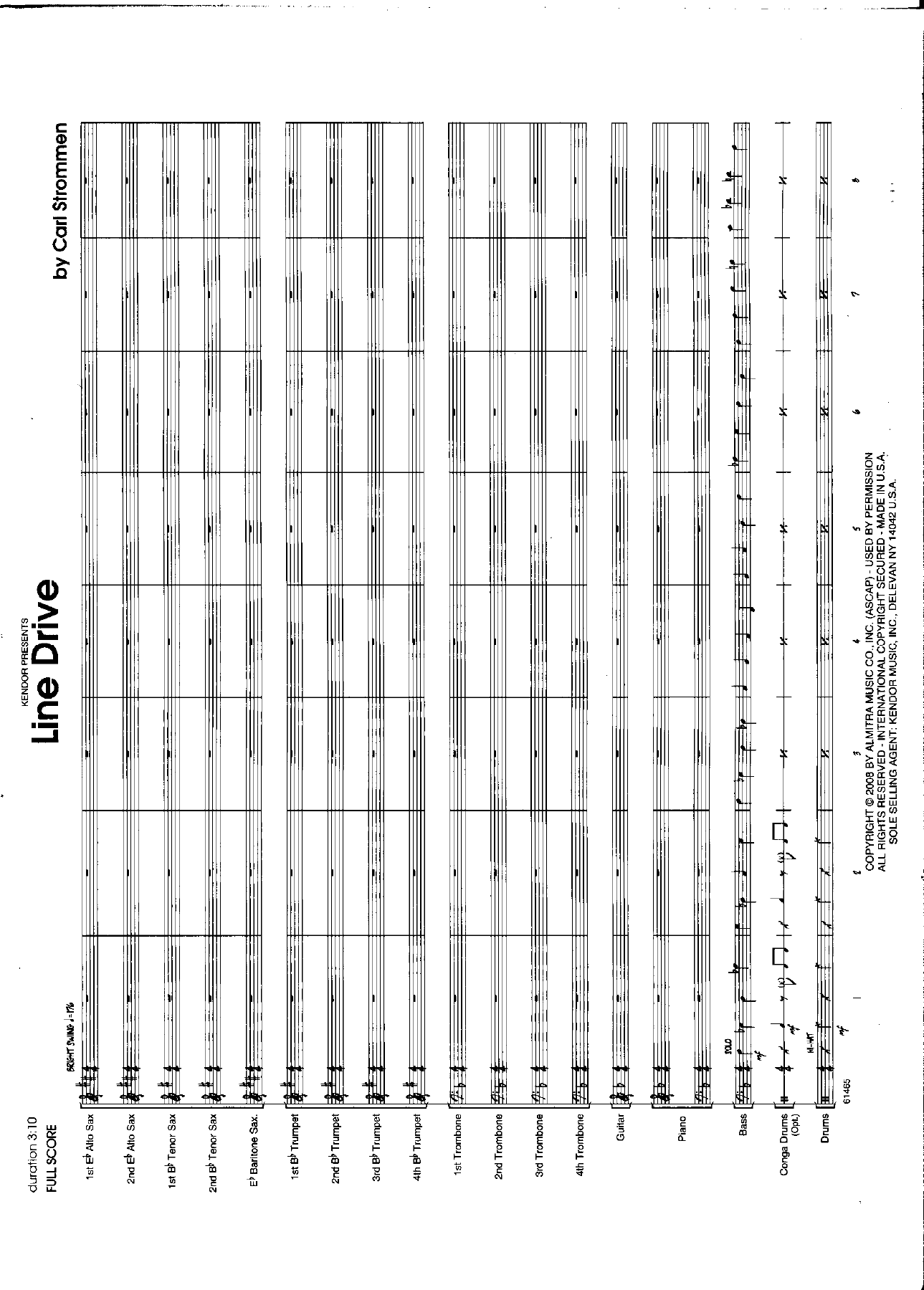 Line Drive — sheet music cover (first page)