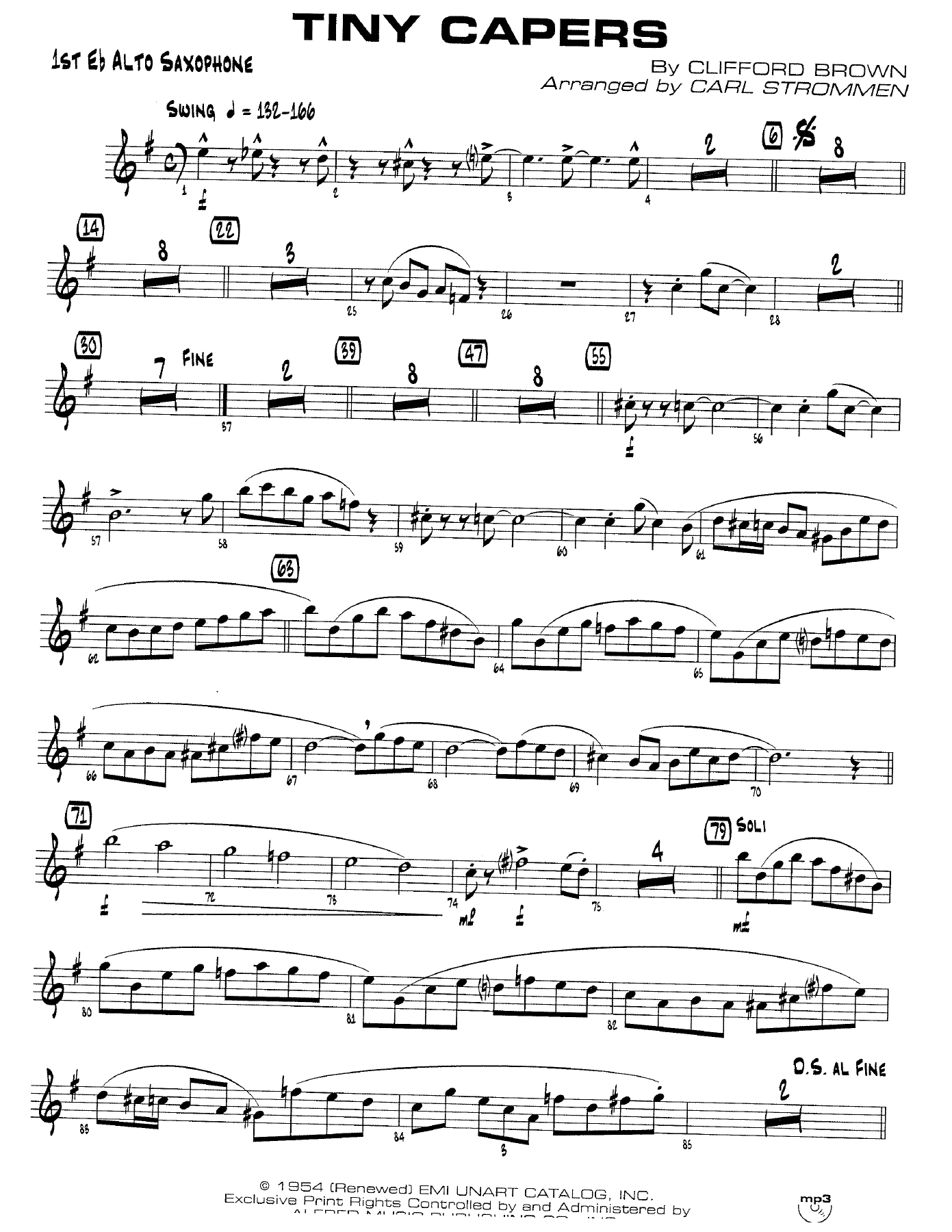 Tiny Capers — sheet music cover (first page)