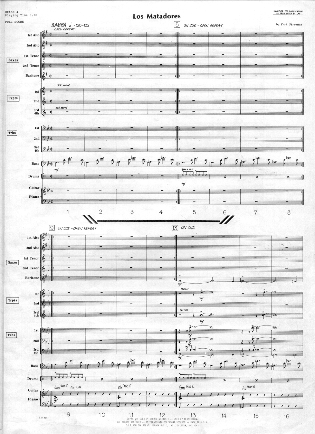 Los Matadores — sheet music cover (first page)