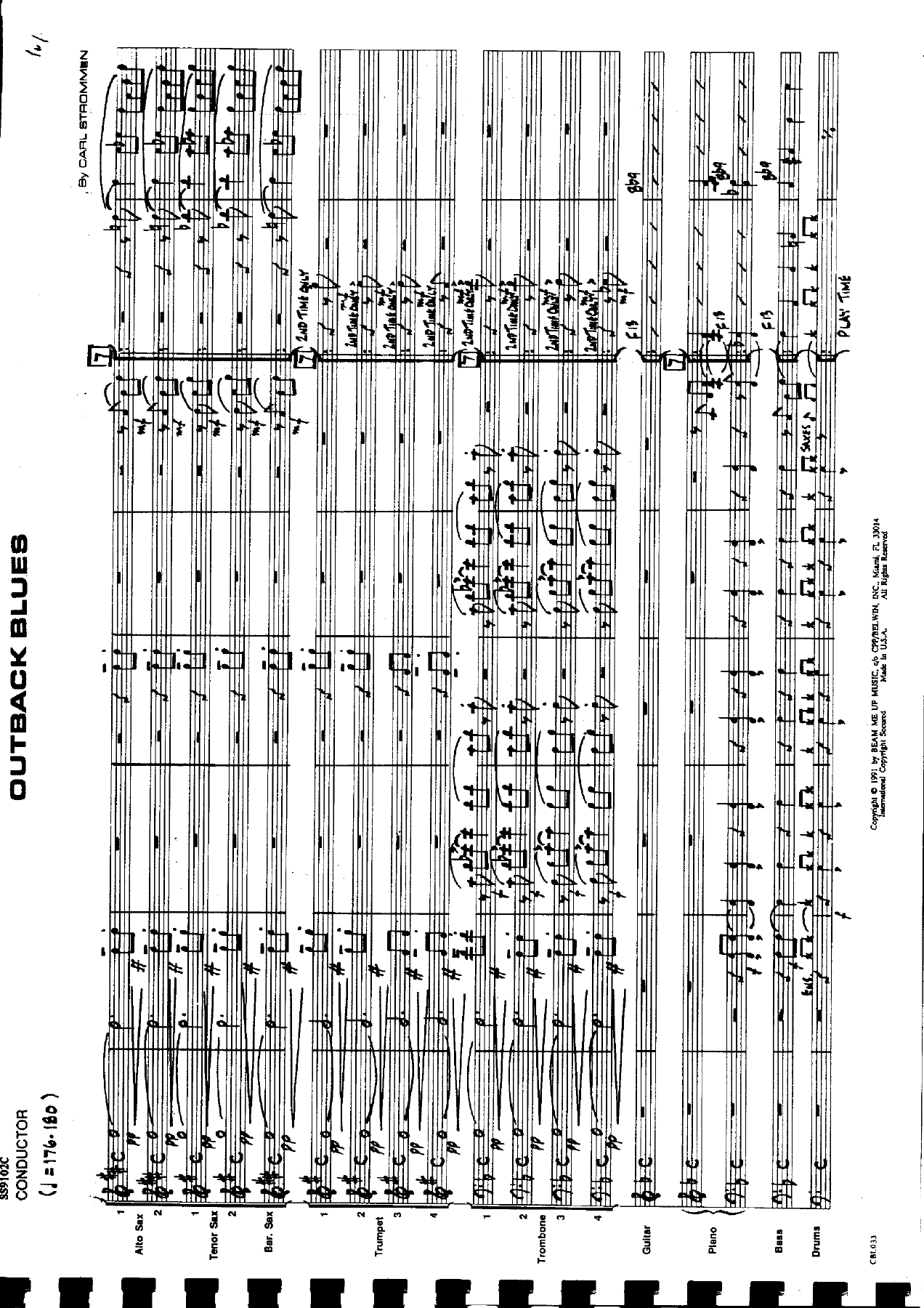 Outback Blues — sheet music cover (first page)