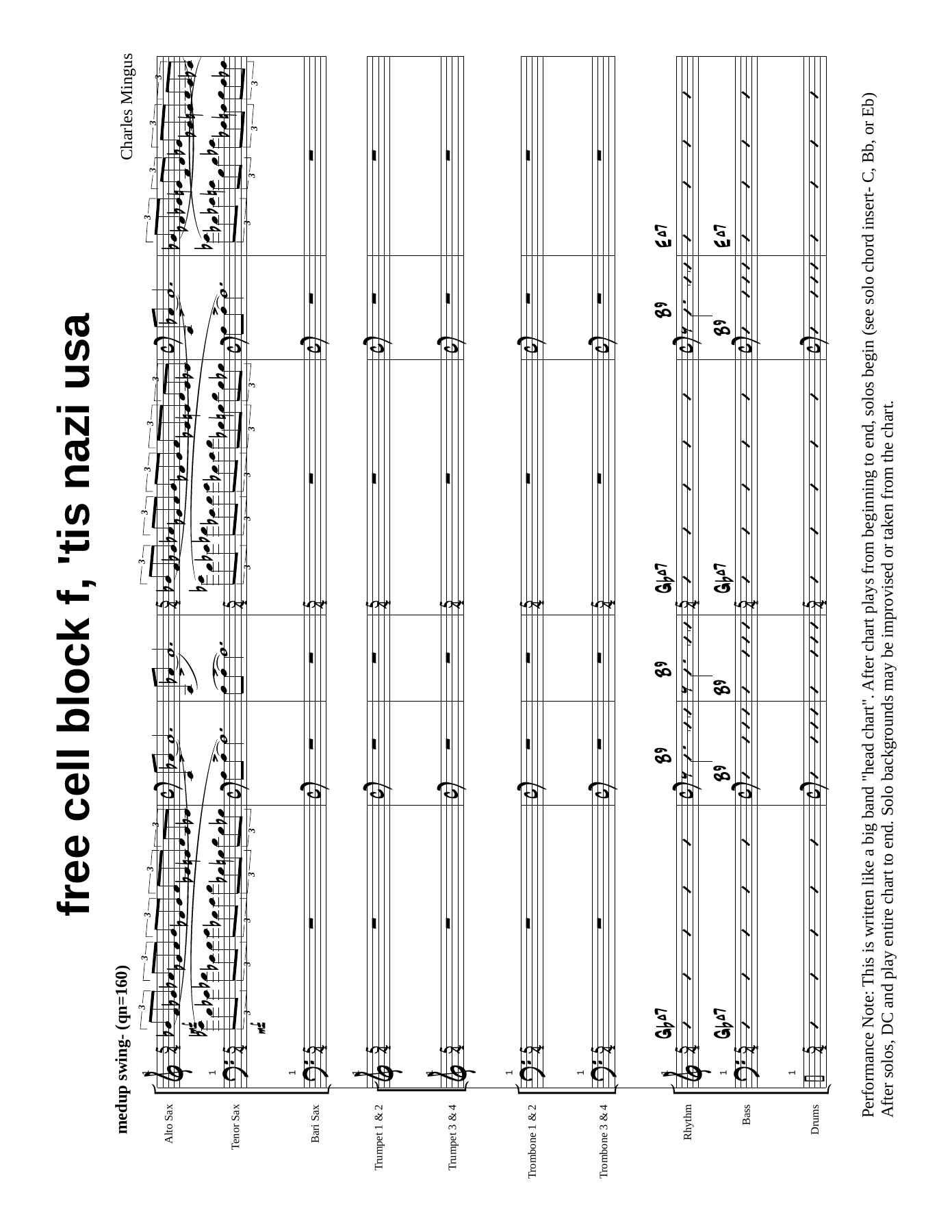 Free Cell Block F Tiz Nazi USA — sheet music cover (first page)