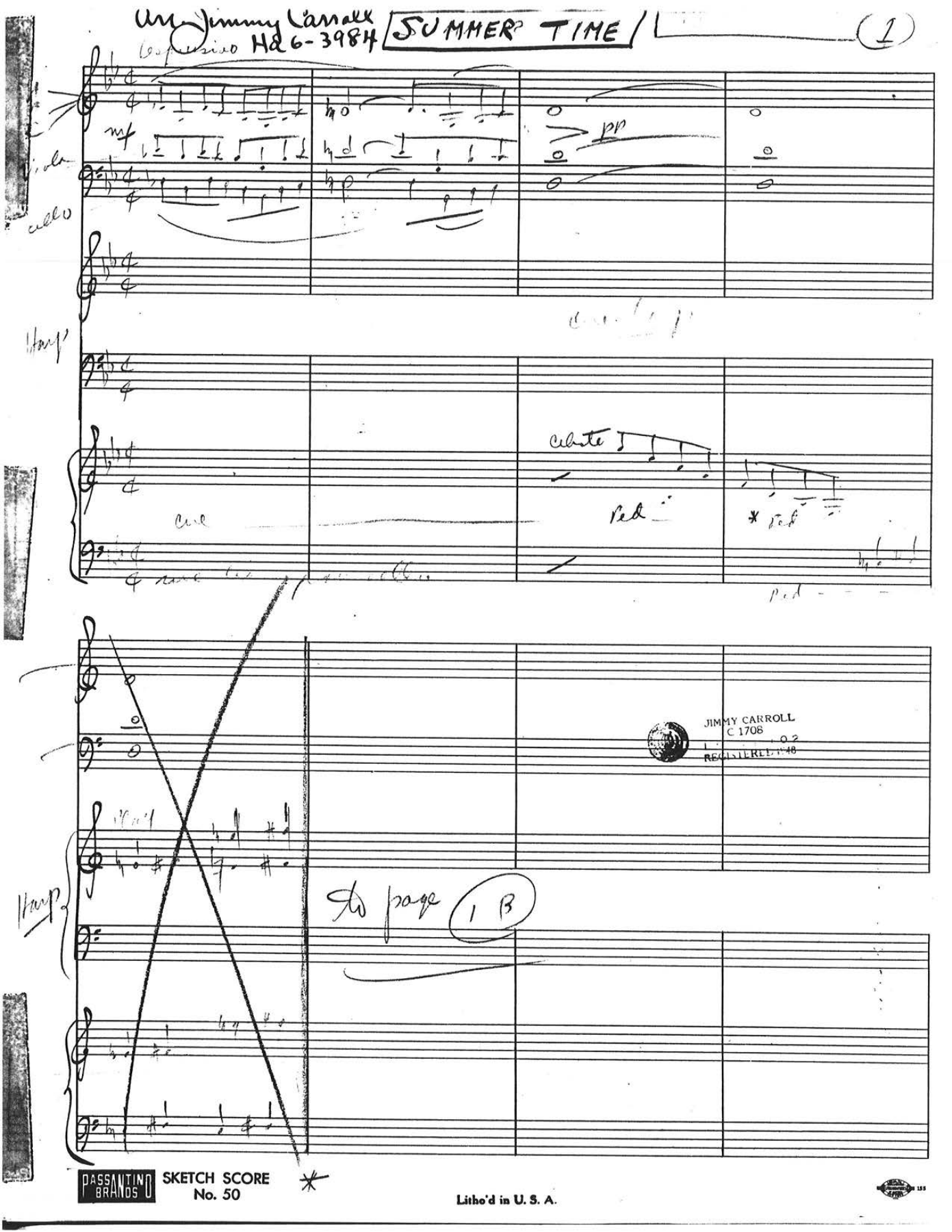 Summertime — sheet music cover (first page)