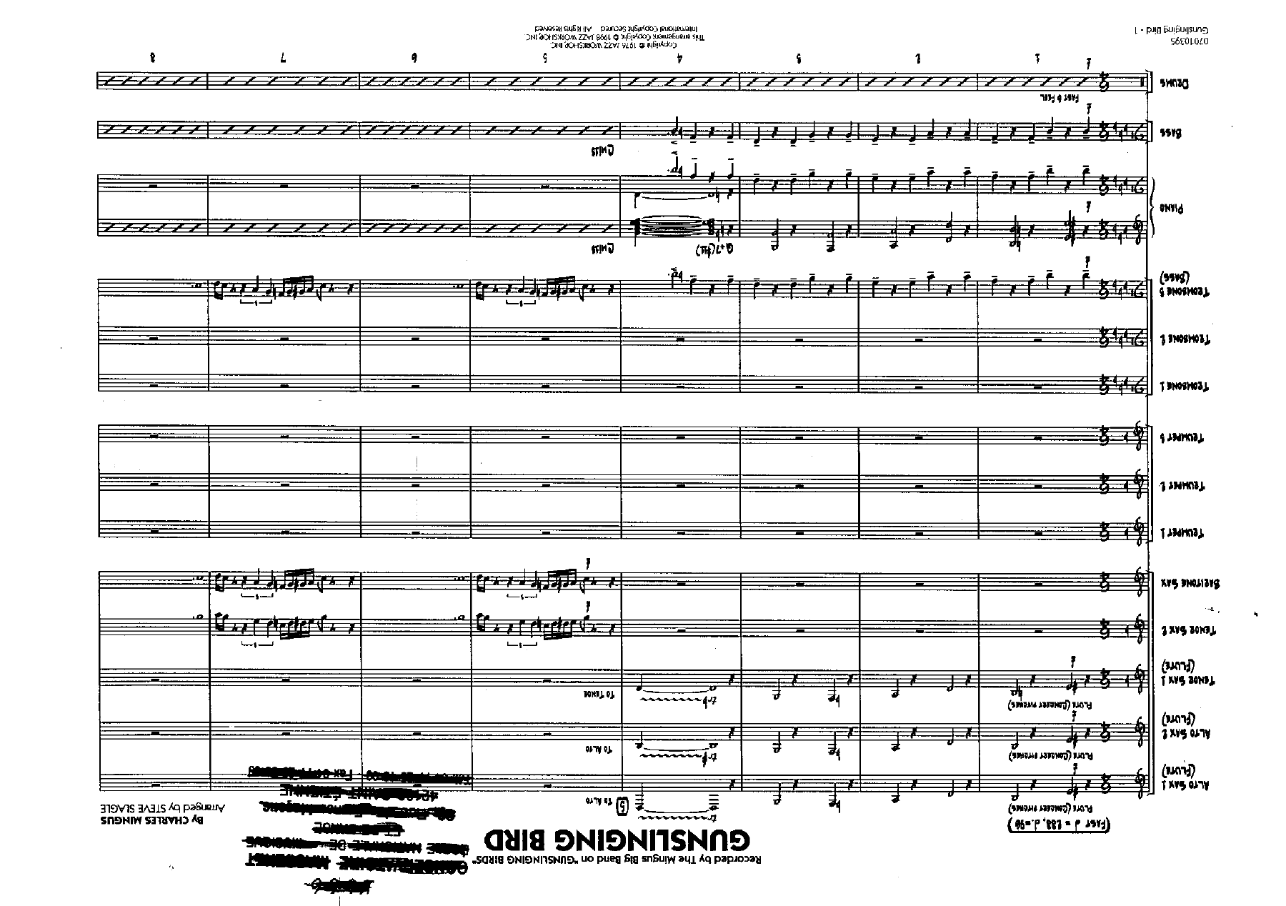 Gunslinging Bird — sheet music cover (first page)