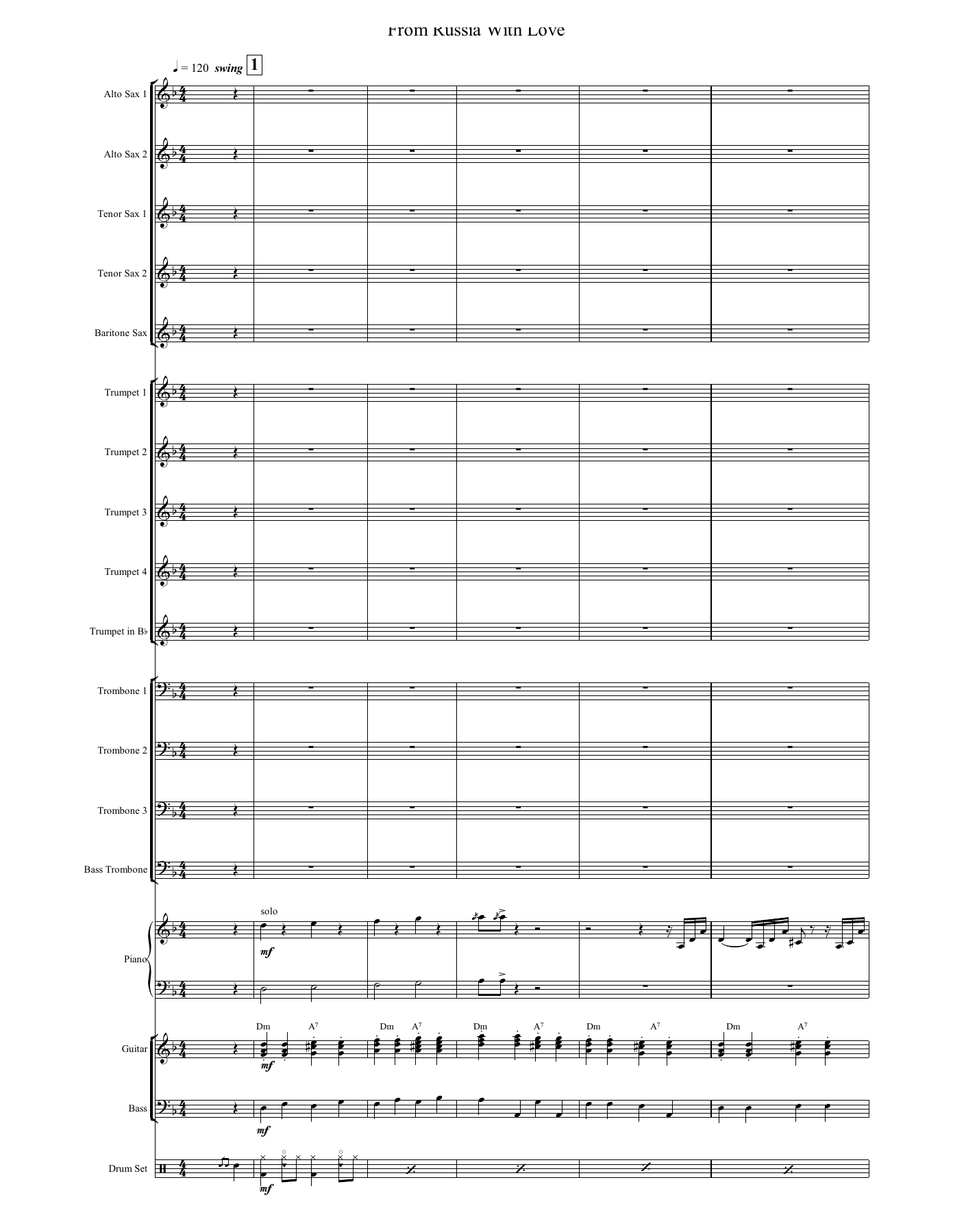 From Russia With Love — Big Band sheet music arranged by C.O'Farrill | Jazz Standard