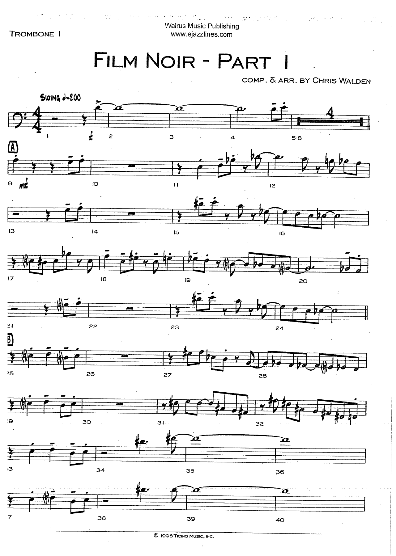 Film Noir-Part I — sheet music preview
