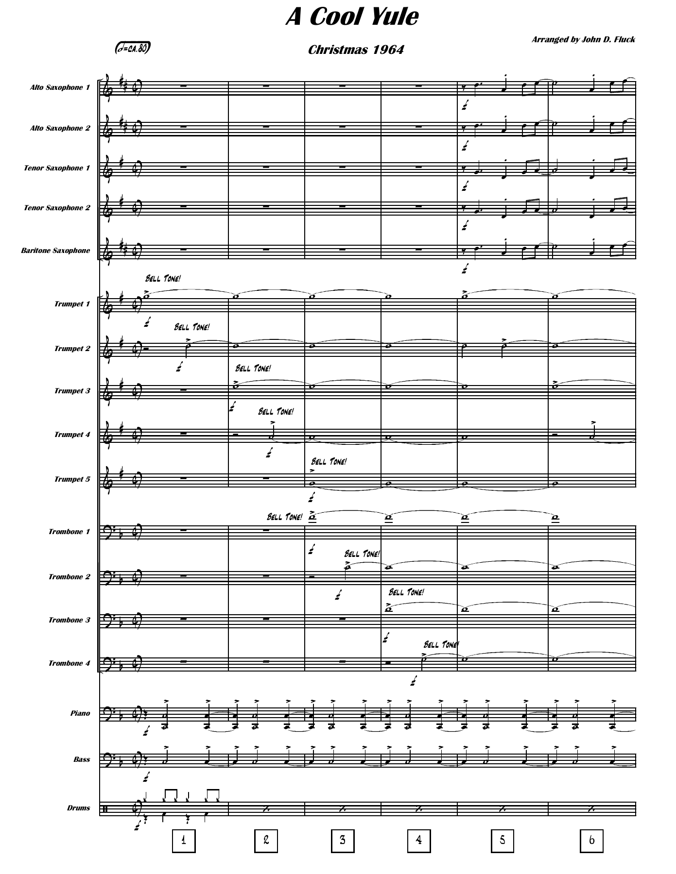 A Cool Yule,Christmas 1964 — sheet music preview