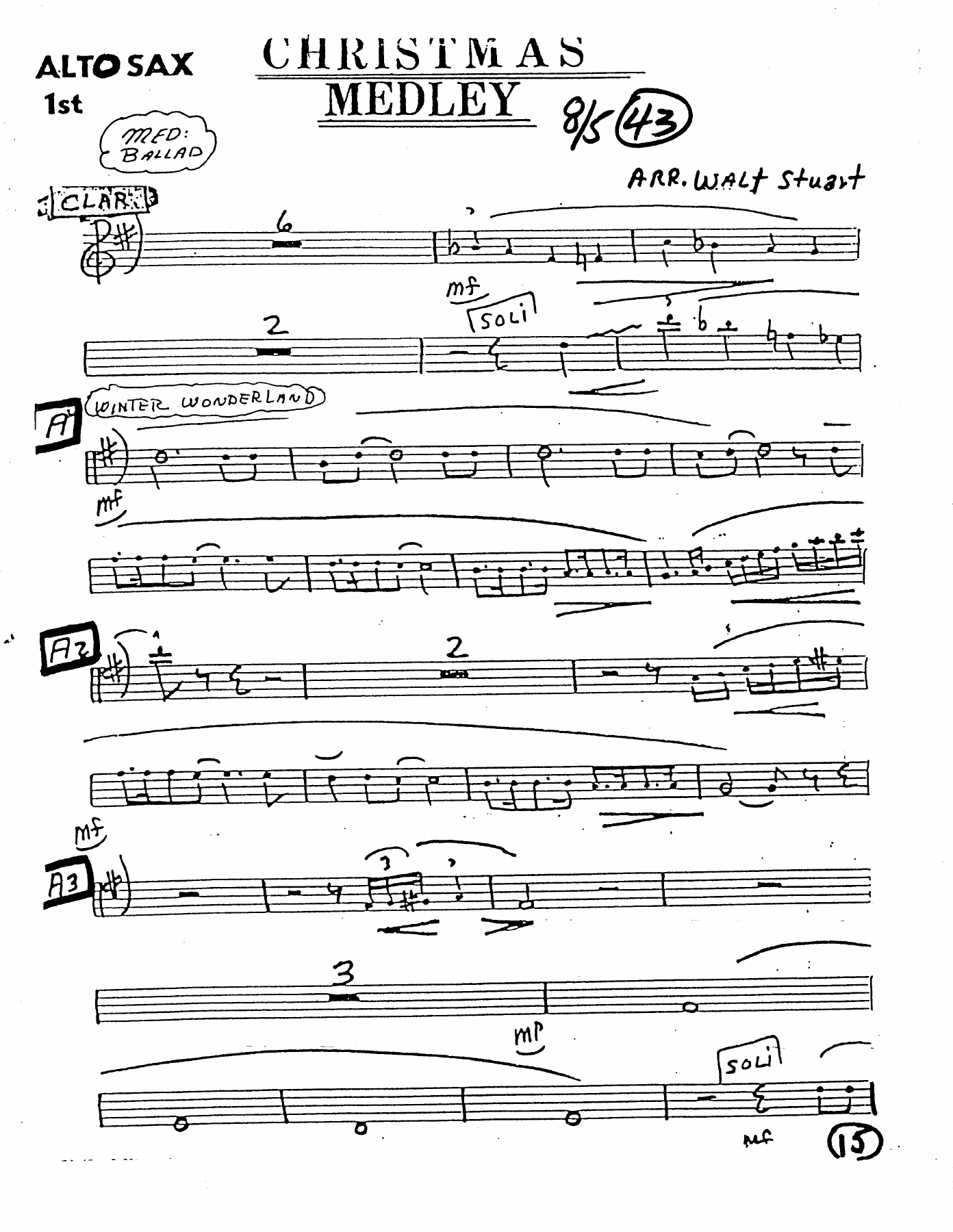 Christmas Medley — Big Band sheet music arranged by W.Stuart | Jazz Standard