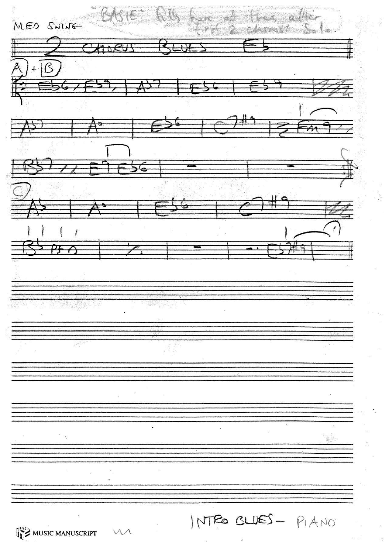 Blues Intro Outro — sheet music cover (first page)