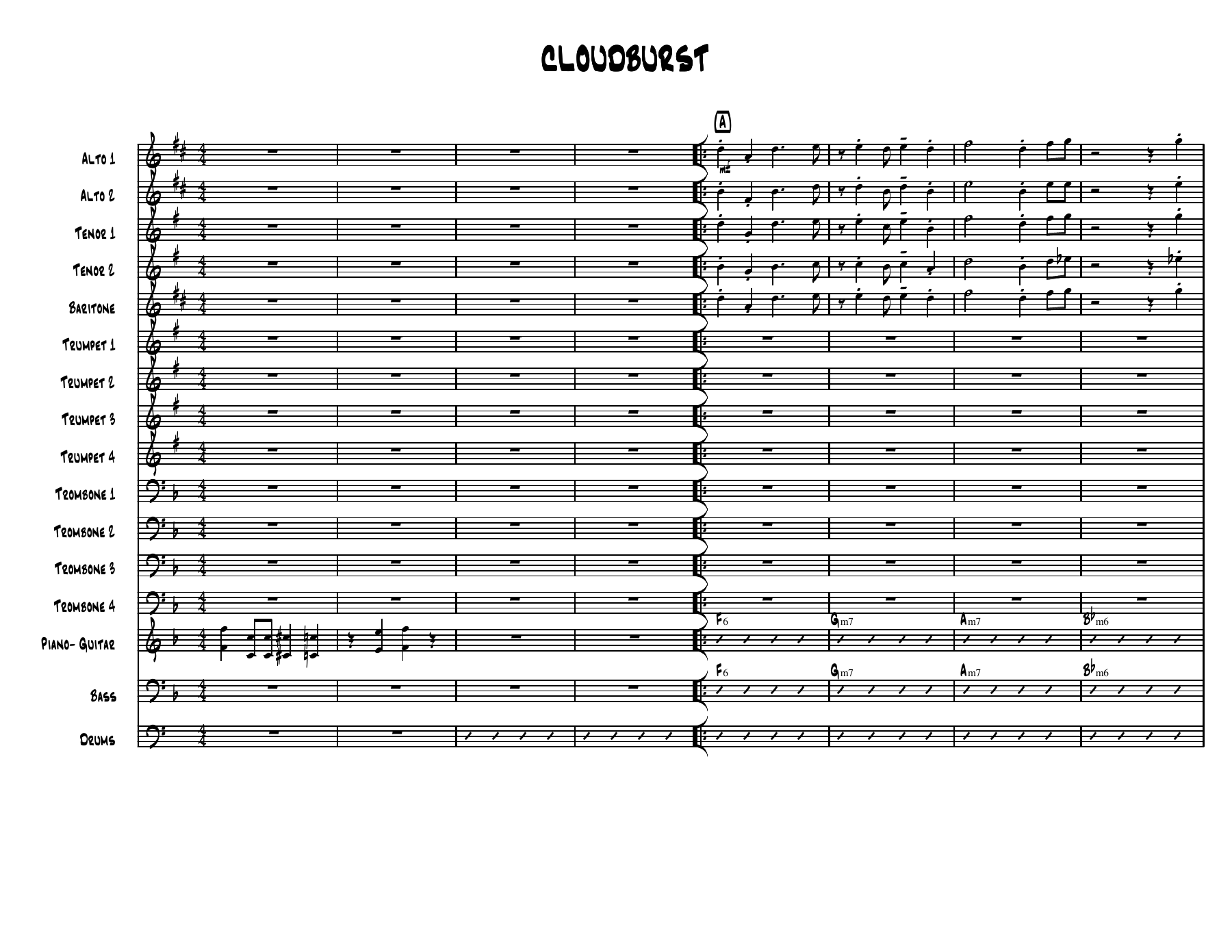 Cloudburst (Jon McGahan) C.Basie — sheet music preview