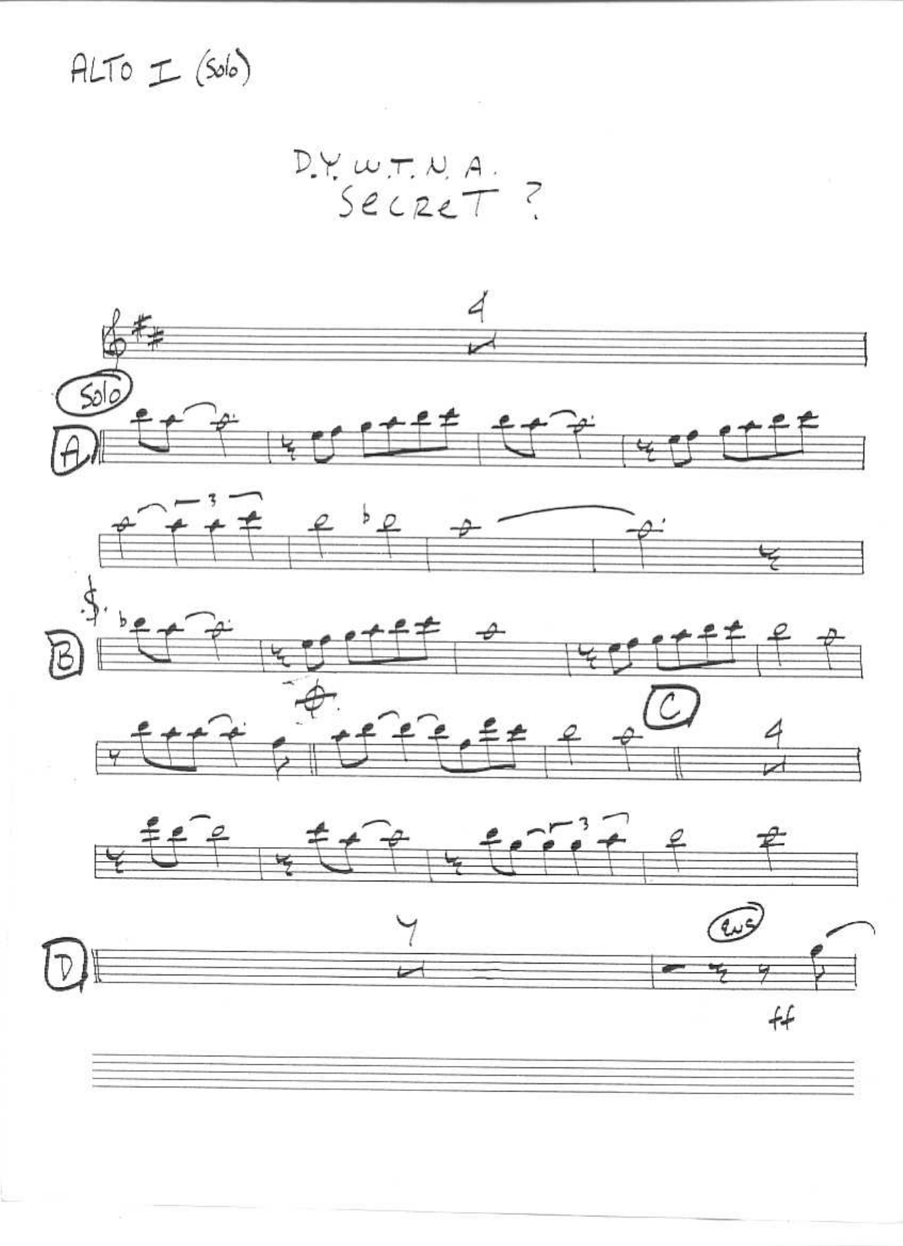 Do You Want To Know A Secret (C.O'Farrill) C.Basie — sheet music cover (first page)