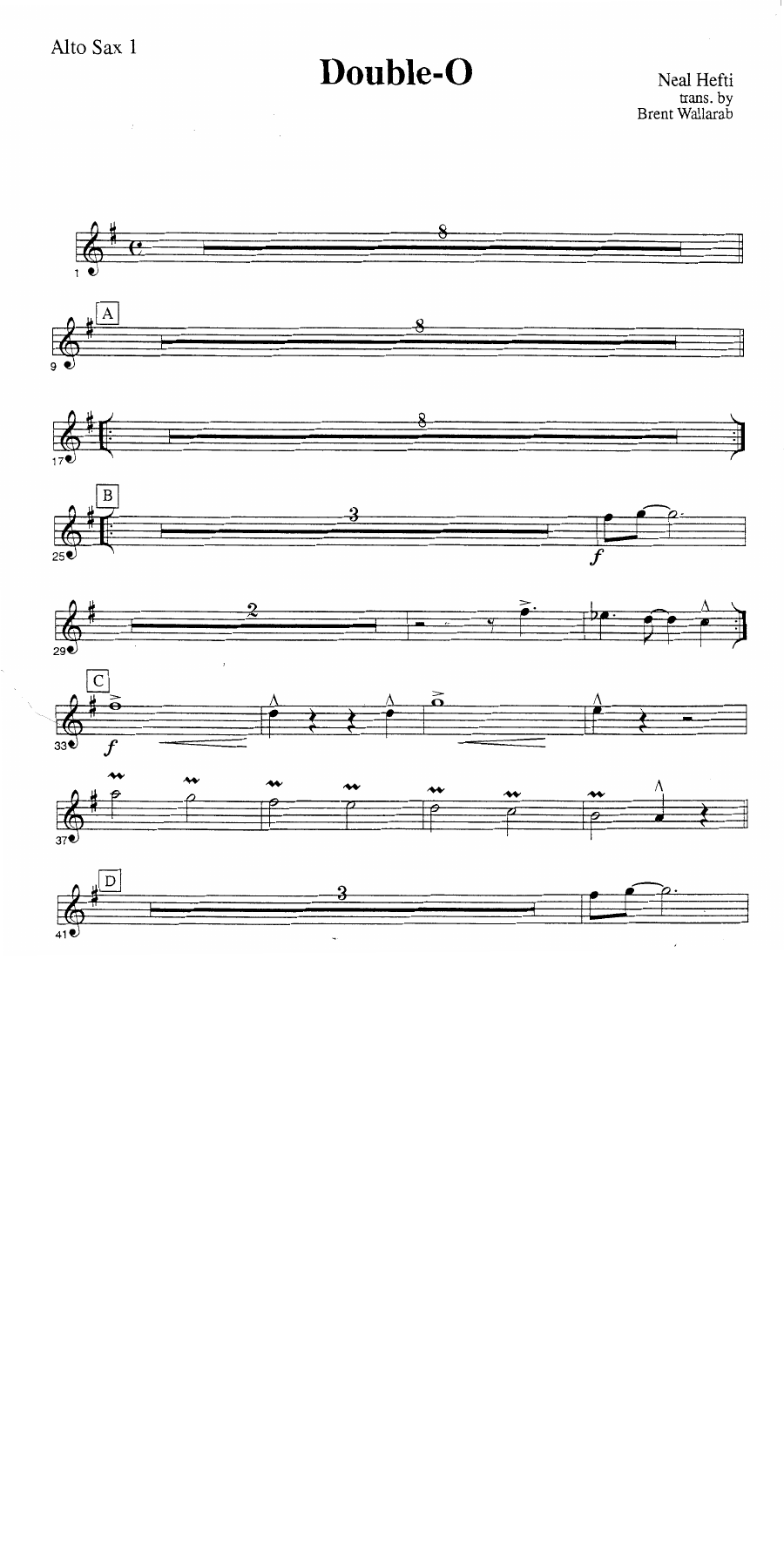 Double-O (N.Hefti) C.Basie — sheet music cover (first page)