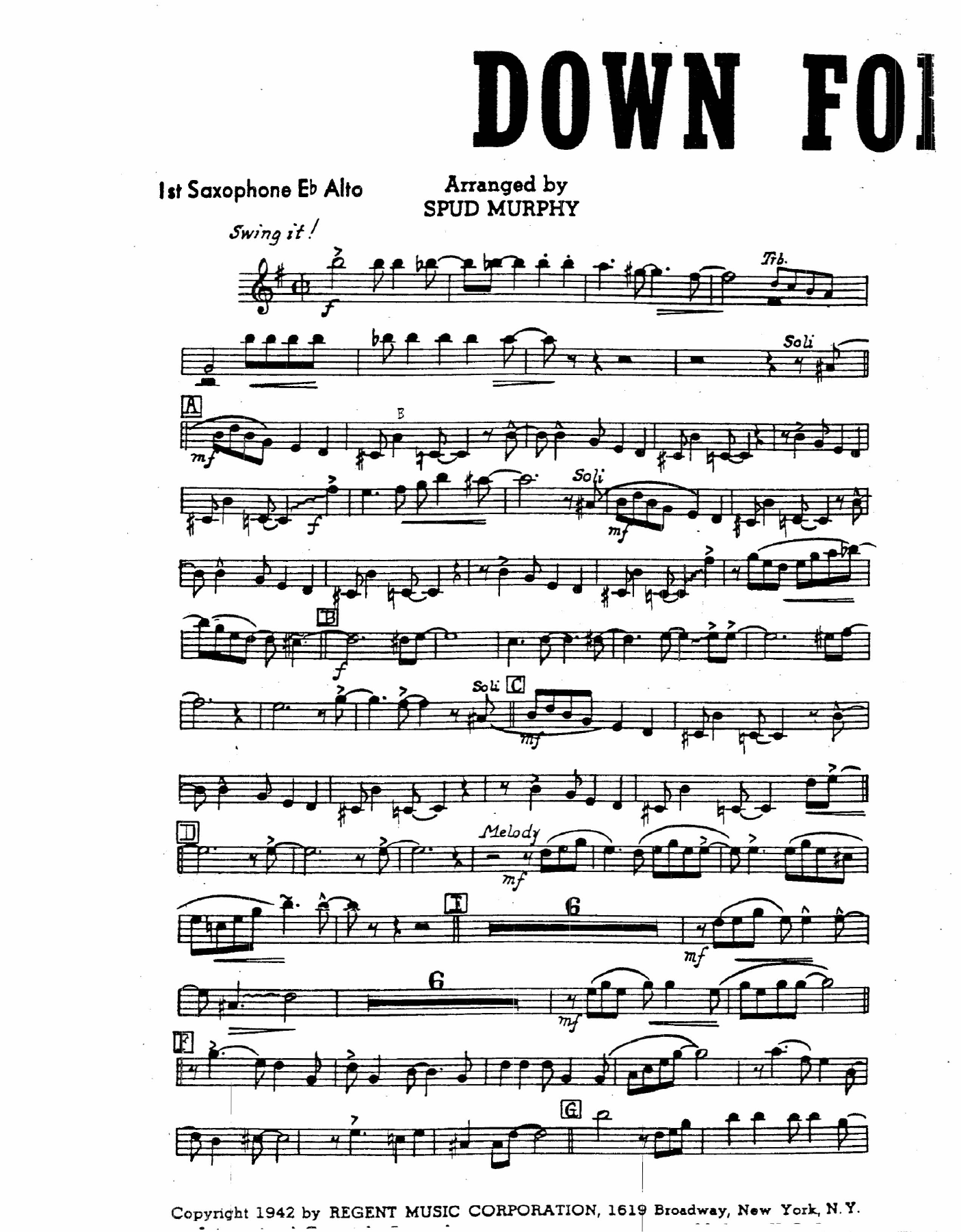 Down For Double (S.Murphy) C.Basie — sheet music cover (first page)