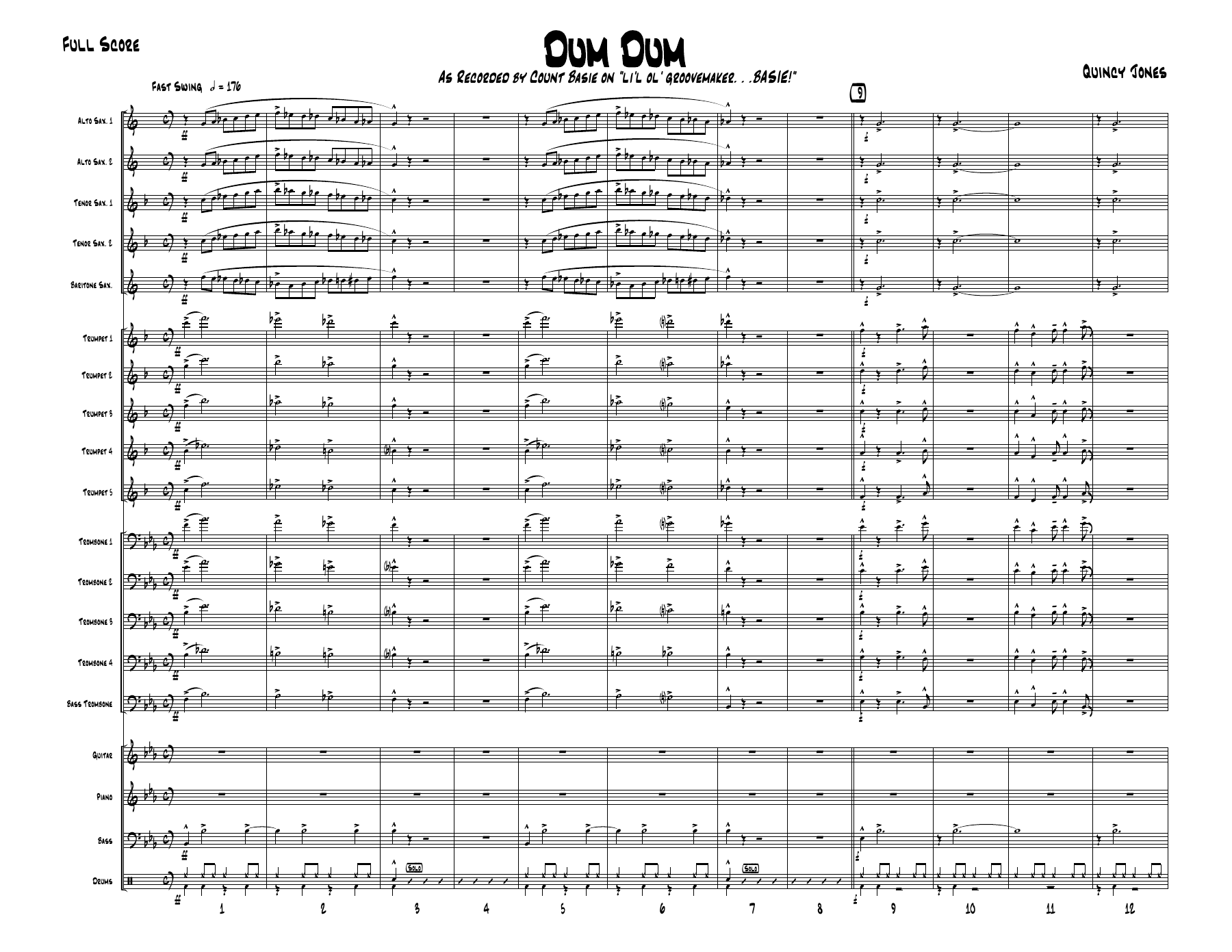 Dum Dum (Q.Jones) C.Basie — sheet music preview