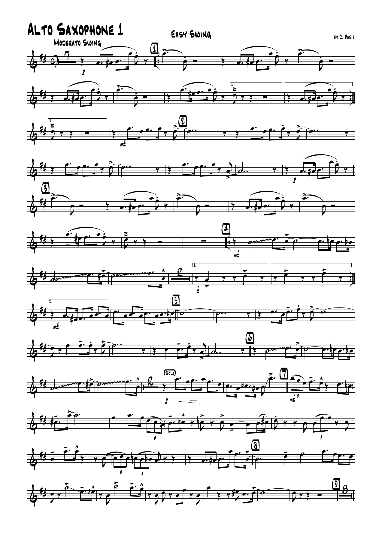 Easy Swing — sheet music cover (first page)