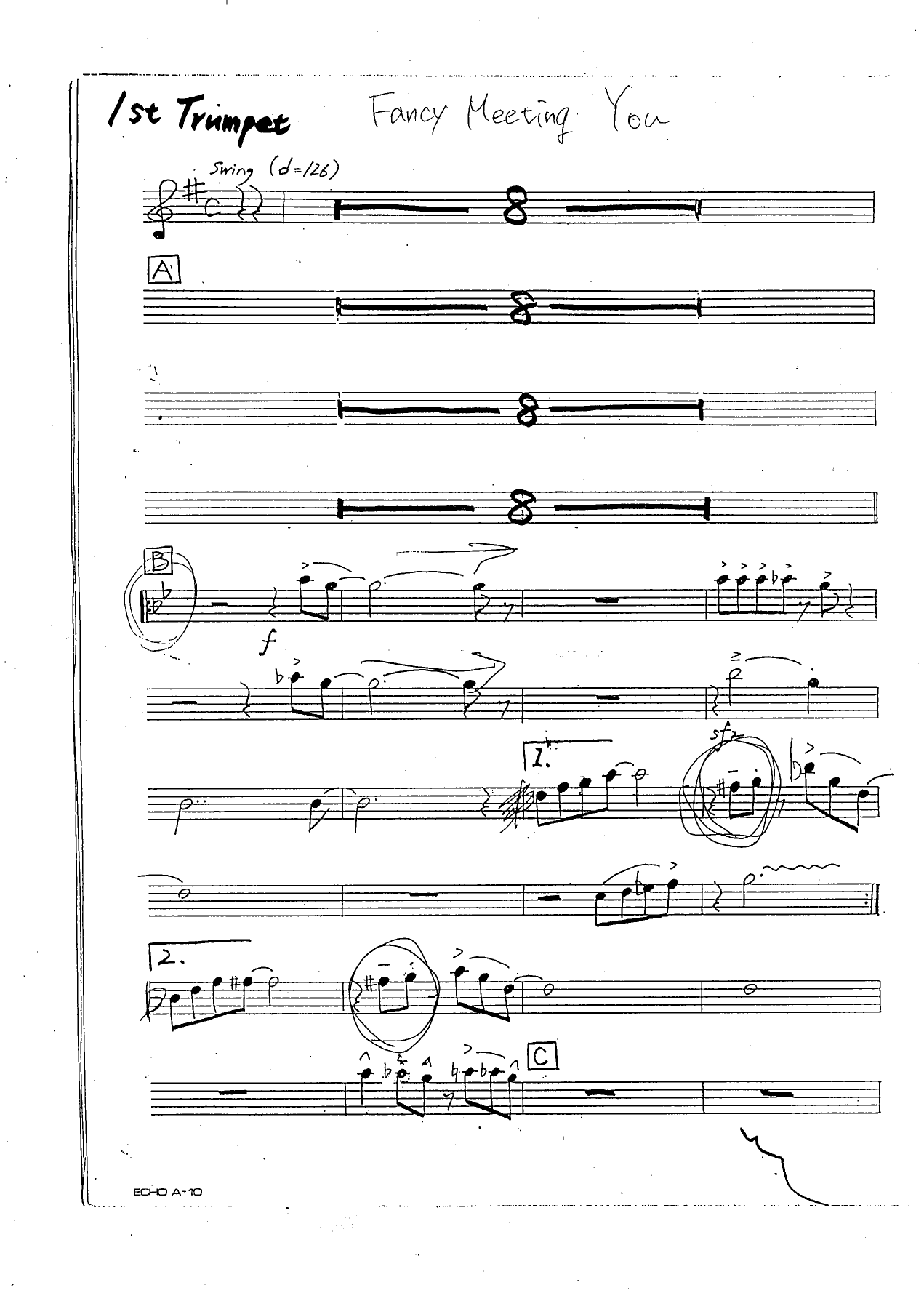 Fancy Meeting You — sheet music cover (first page)
