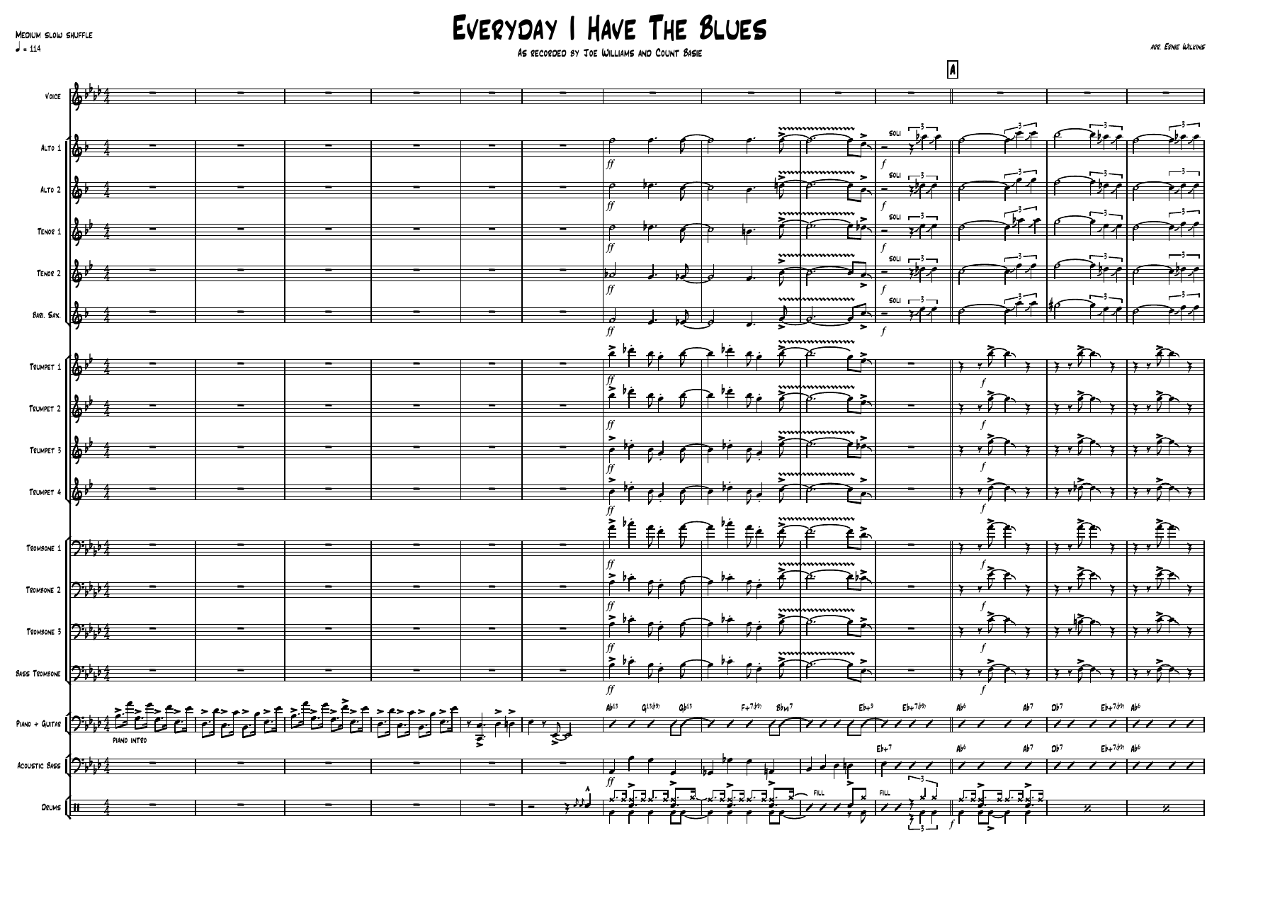 Every Day I Have The Blues (E.Wilkins) MP3.Voc — sheet music preview