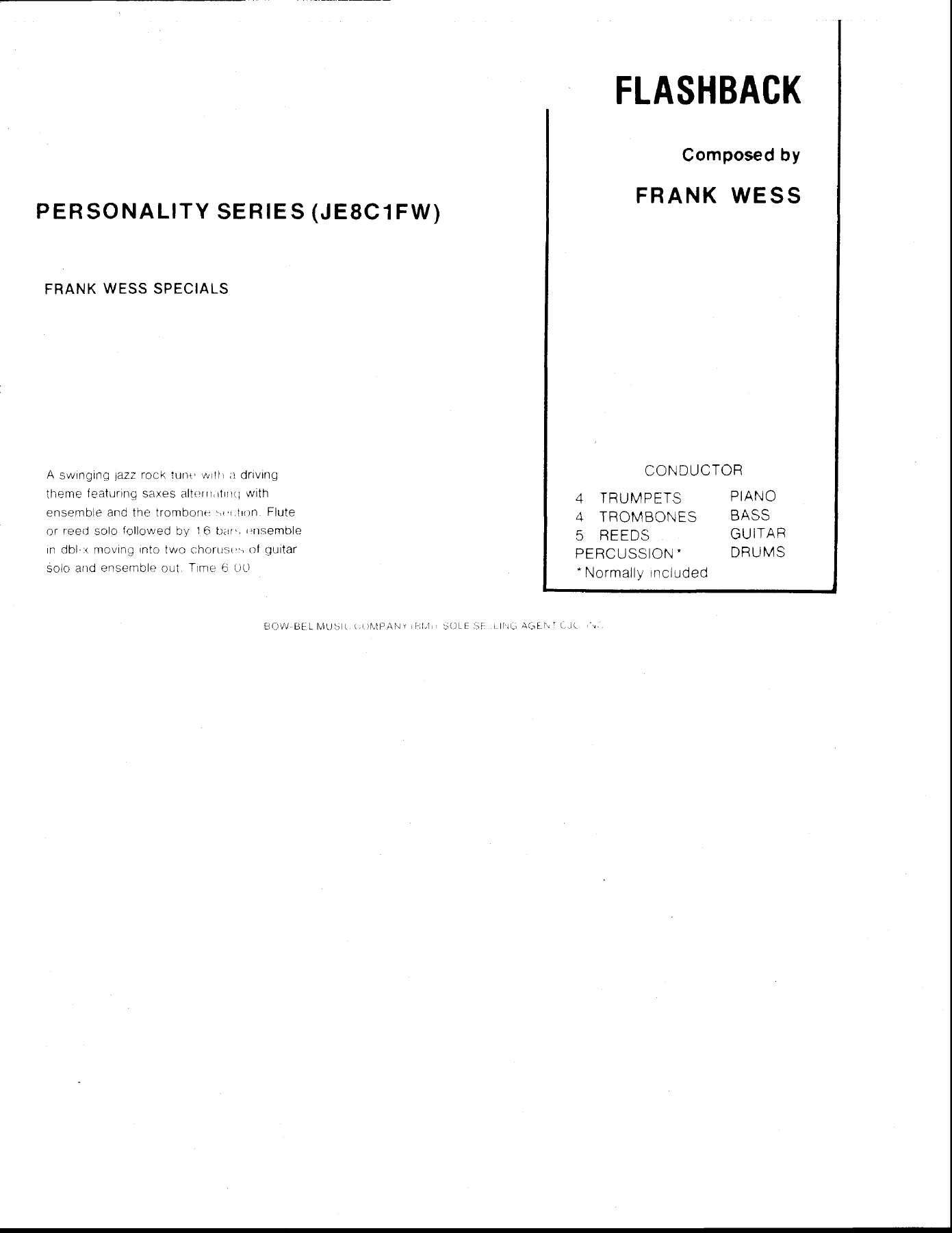 Flashback — sheet music cover (first page)