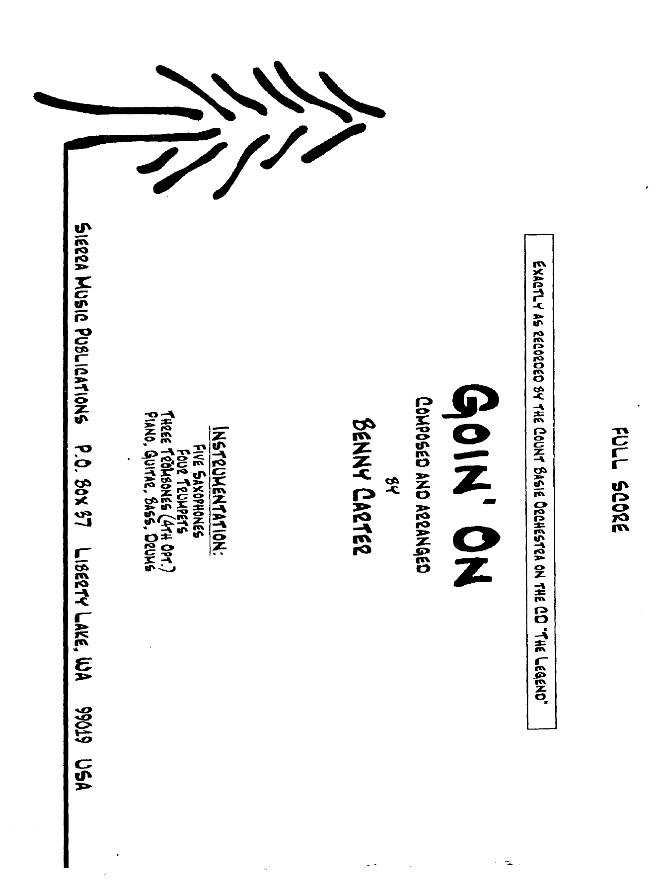 Goin' On (B.Carter) C.Basie Mp3 — sheet music cover (first page)