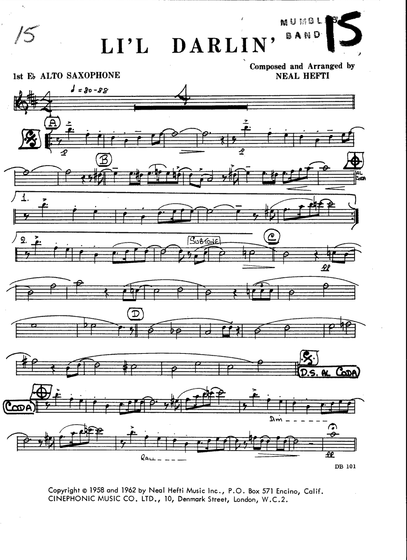Li'l Darlin' — sheet music cover (first page)