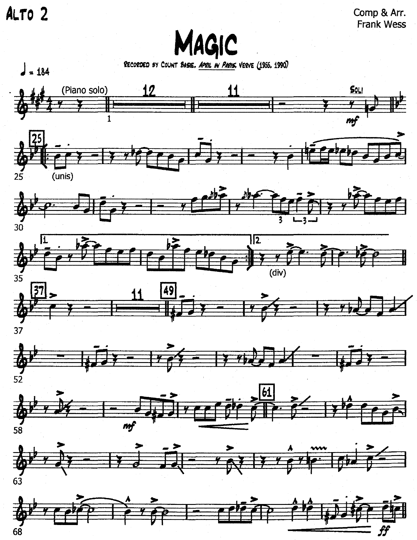 Magic (F.Wess) C.Basie — page 3