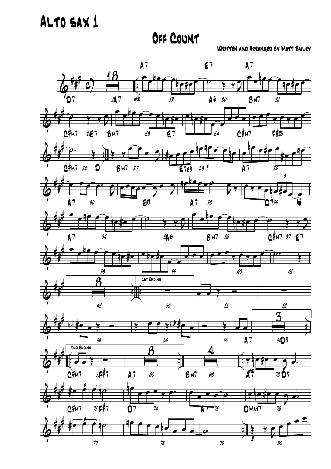 Off Count — sheet music cover (first page)