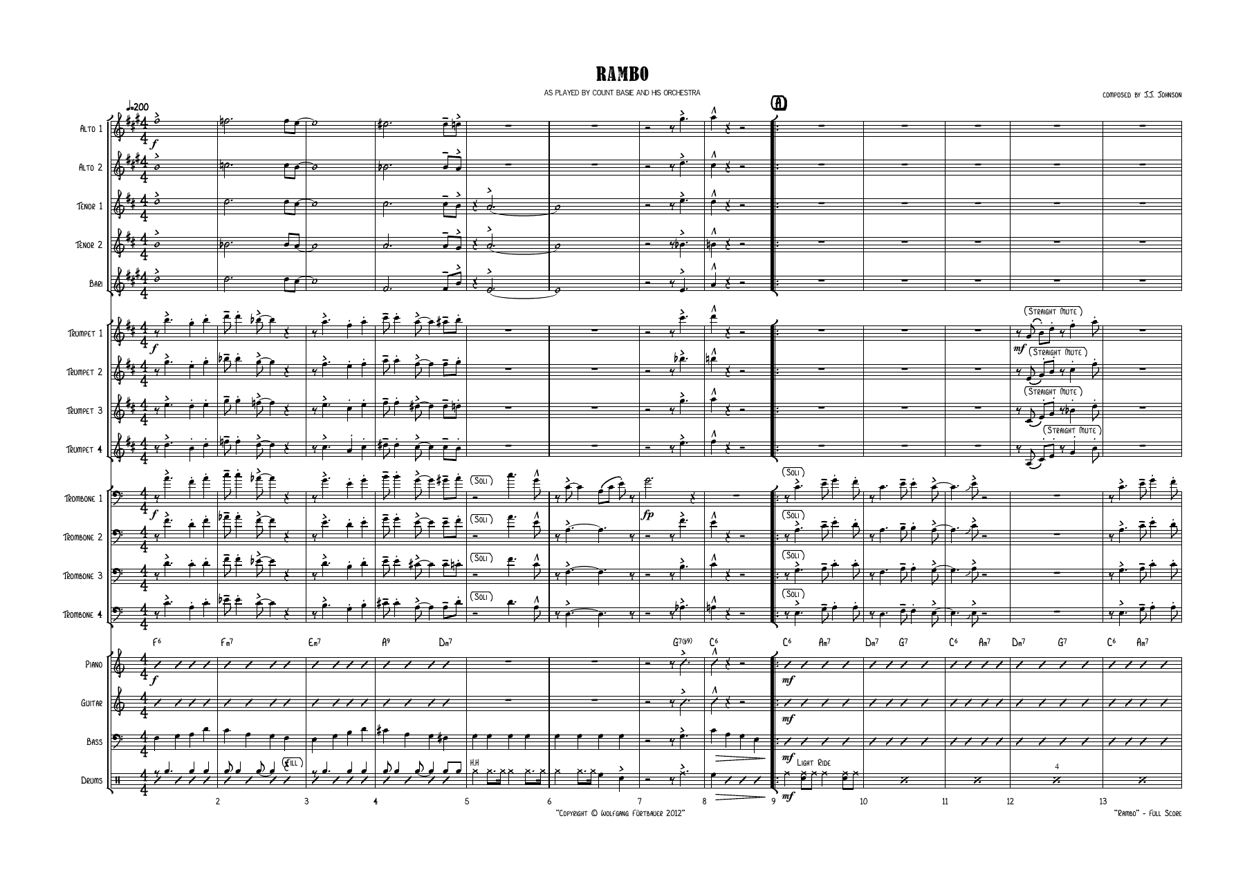 Rambo — sheet music cover (first page)