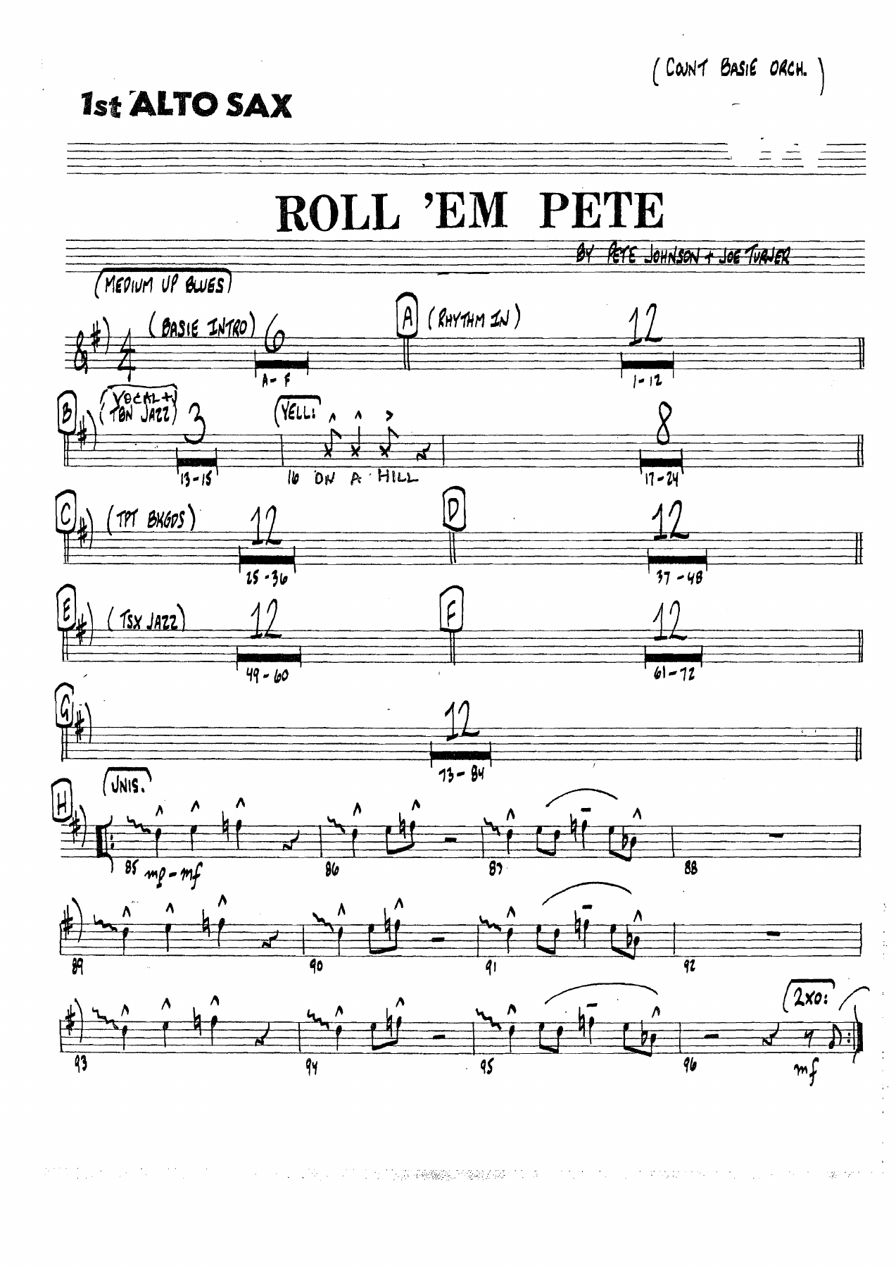 Roll Em' Pete — sheet music preview