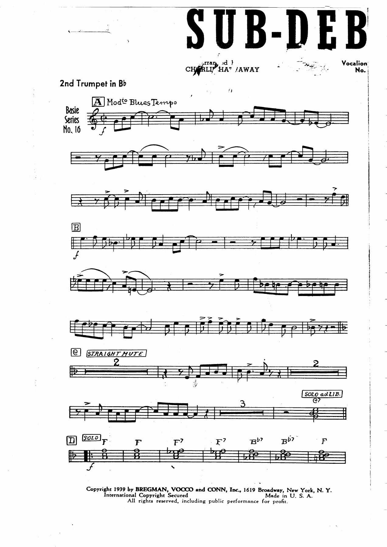 Sub-Deb Blues (J.Hathaway) C.Basie — page 3