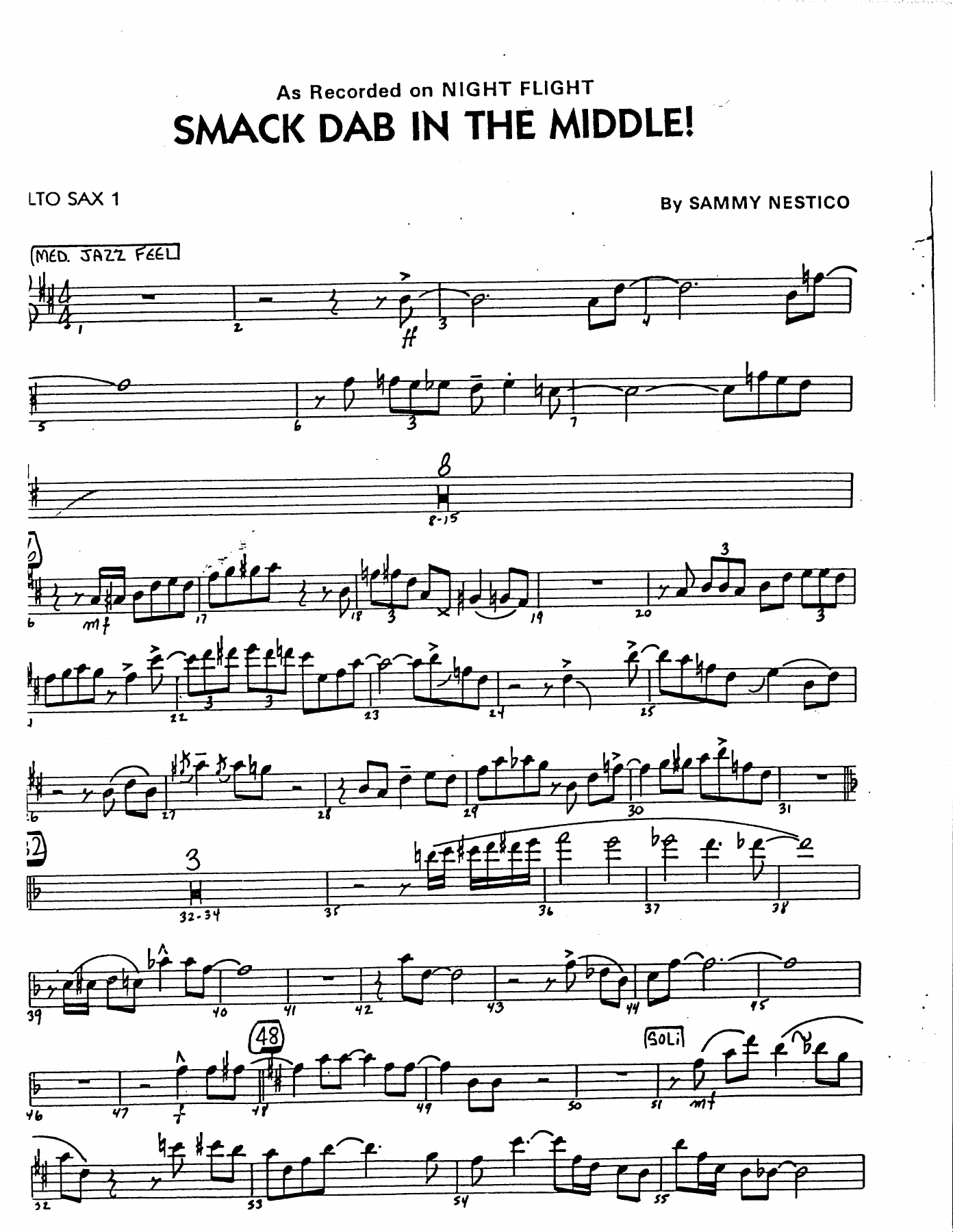 Smack Dab In The Middle — sheet music cover (first page)