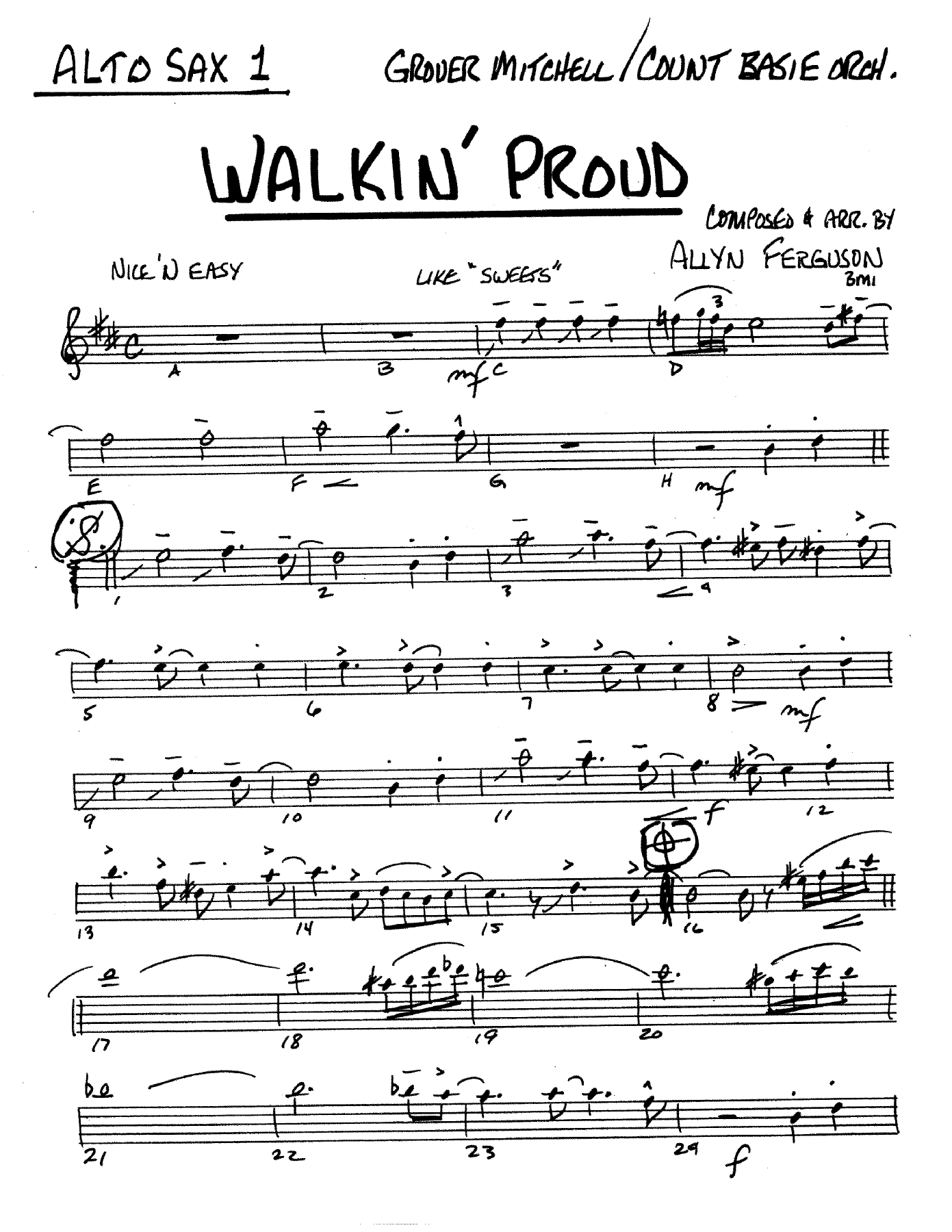 Walkin' Proud (A.Ferguson) C.Basie — sheet music preview