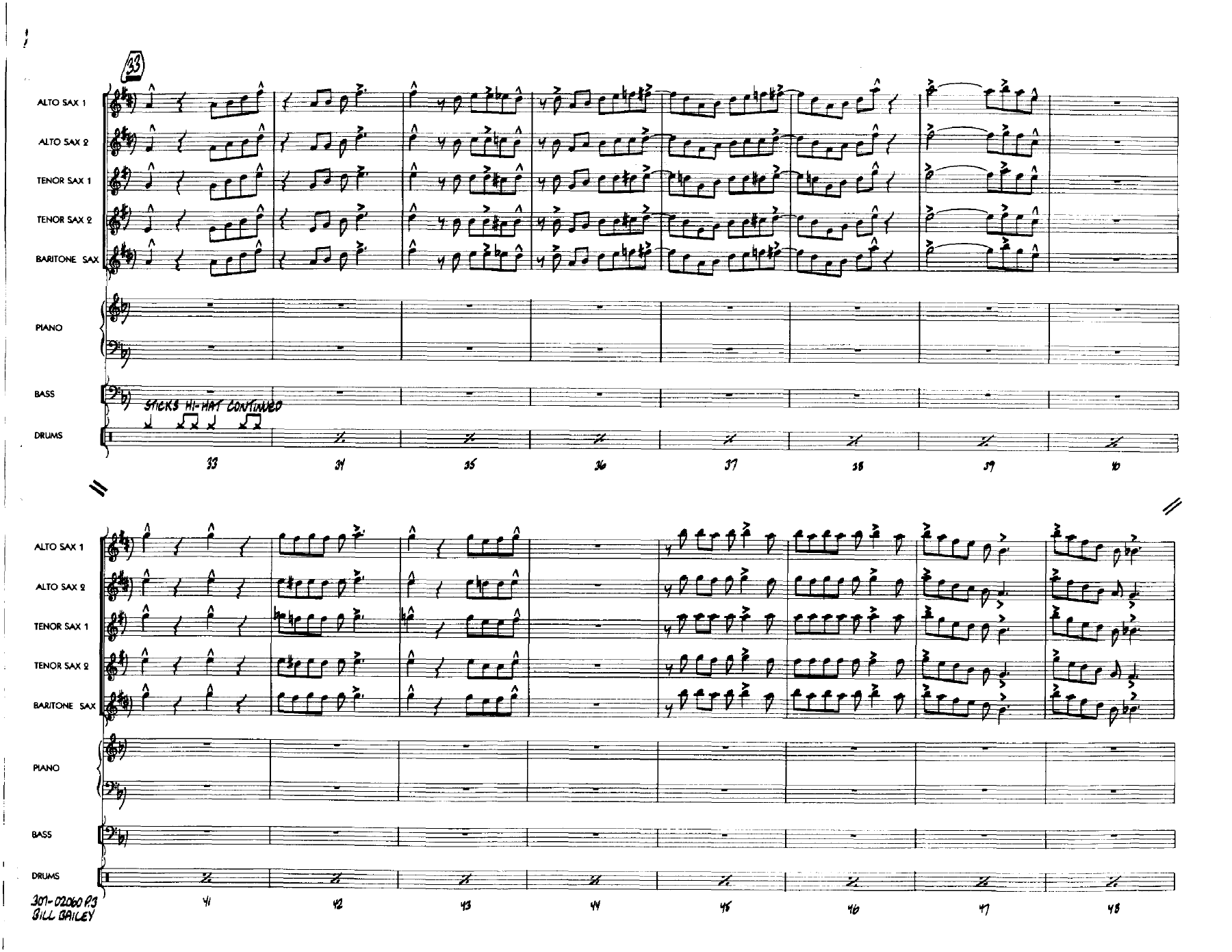 Bill Bailey (D.Barduhn) Sax Section Feat. — page 3