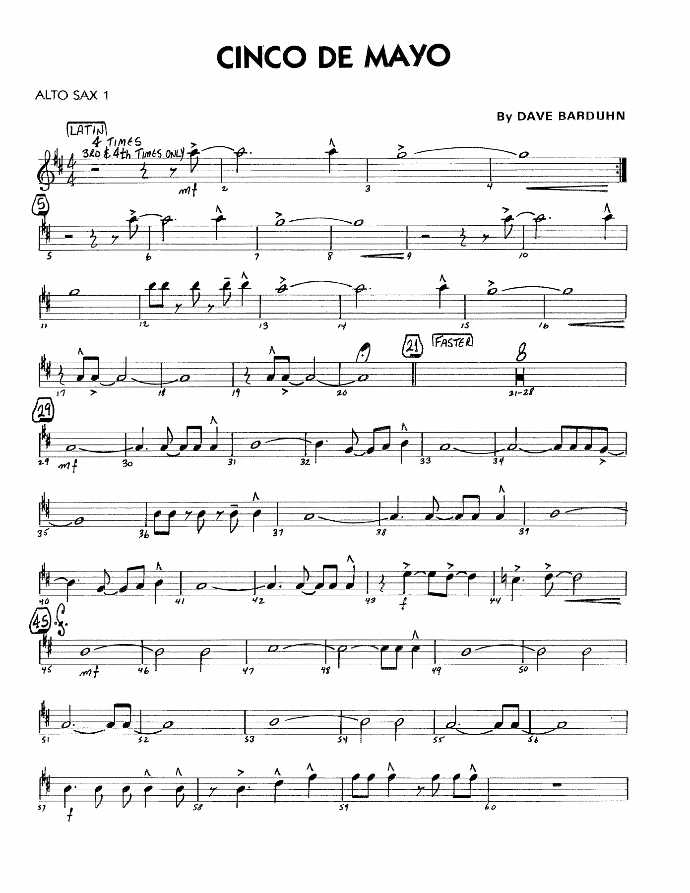 Cinco De Mayo — sheet music cover (first page)
