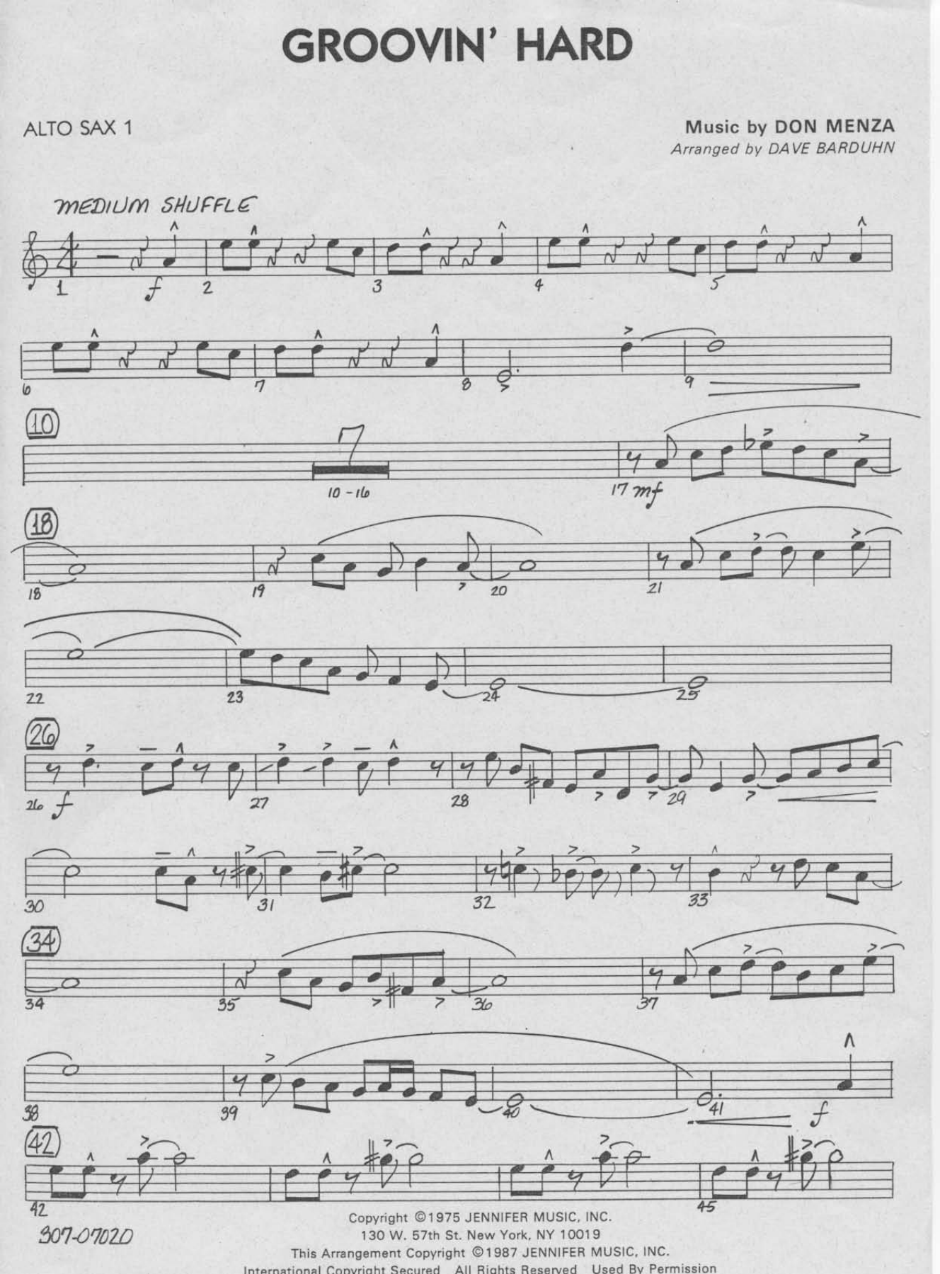 Groovin' Hard — sheet music cover (first page)