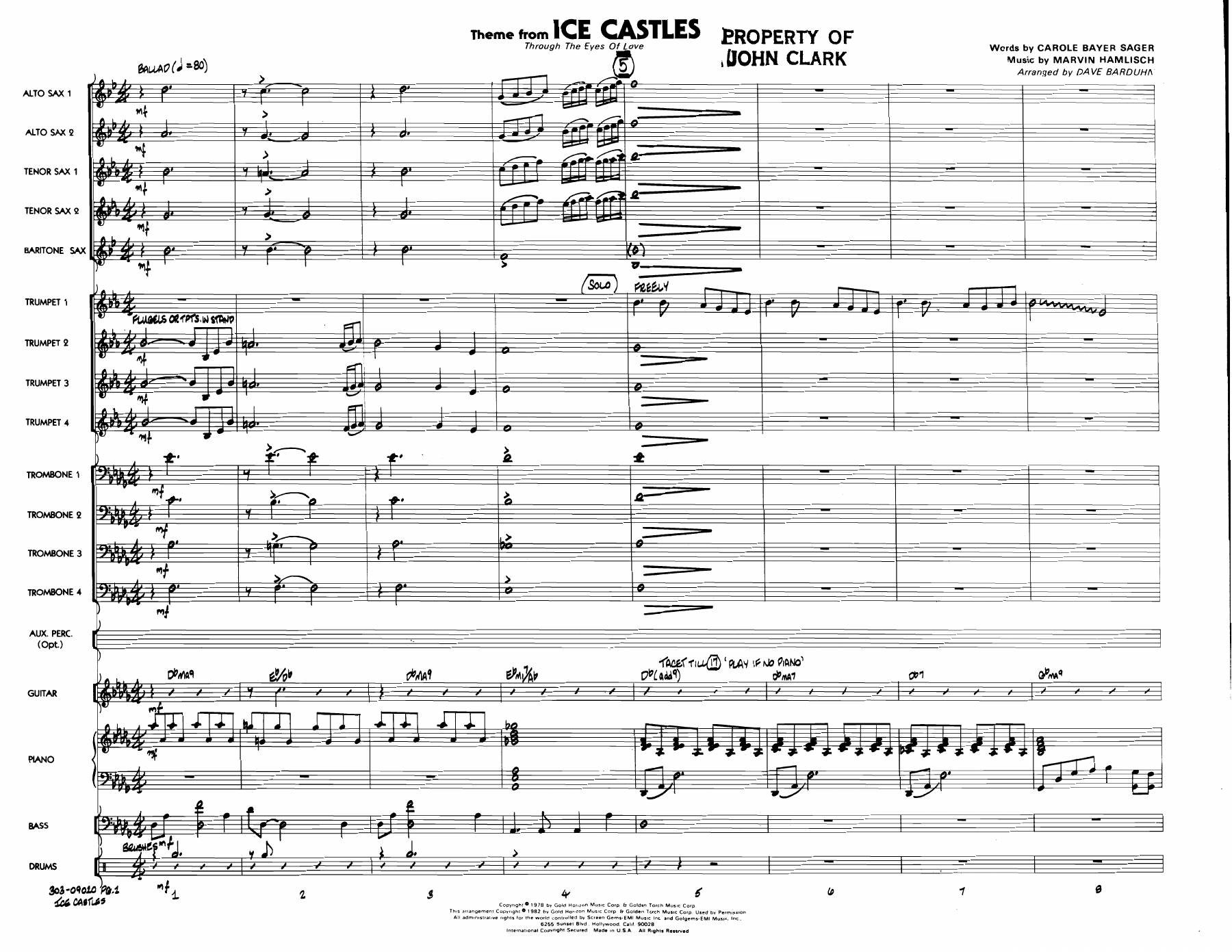 Ice Castles — sheet music preview
