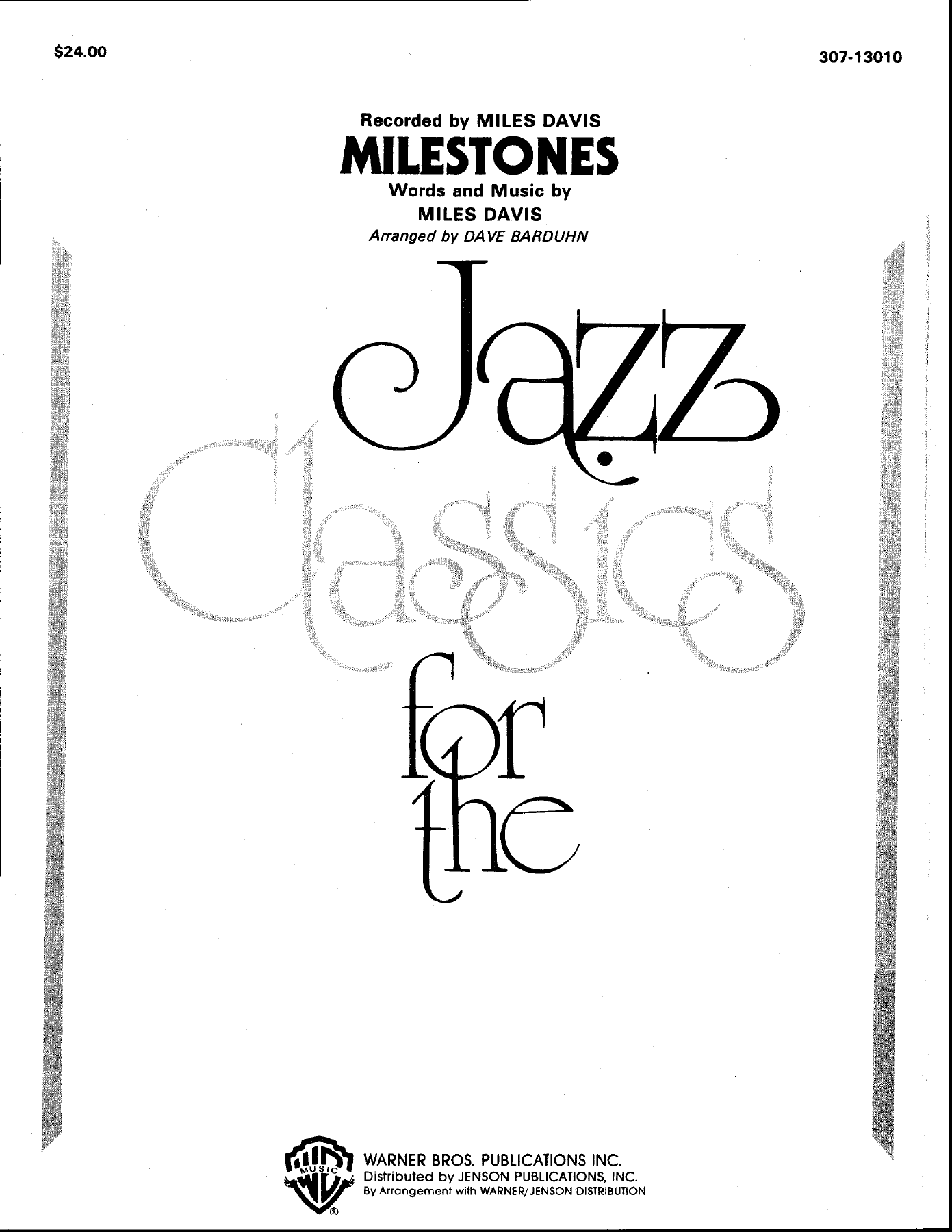 Milestones — sheet music cover (first page)