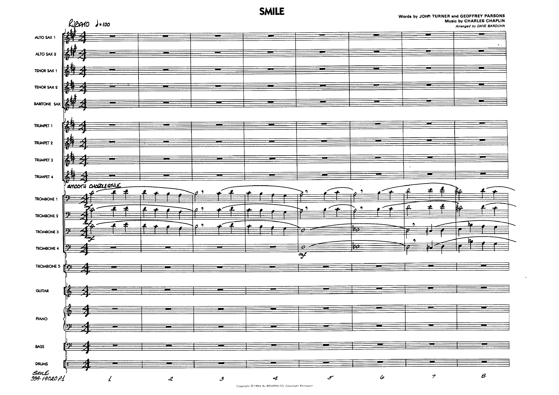 Smile — sheet music cover (first page)