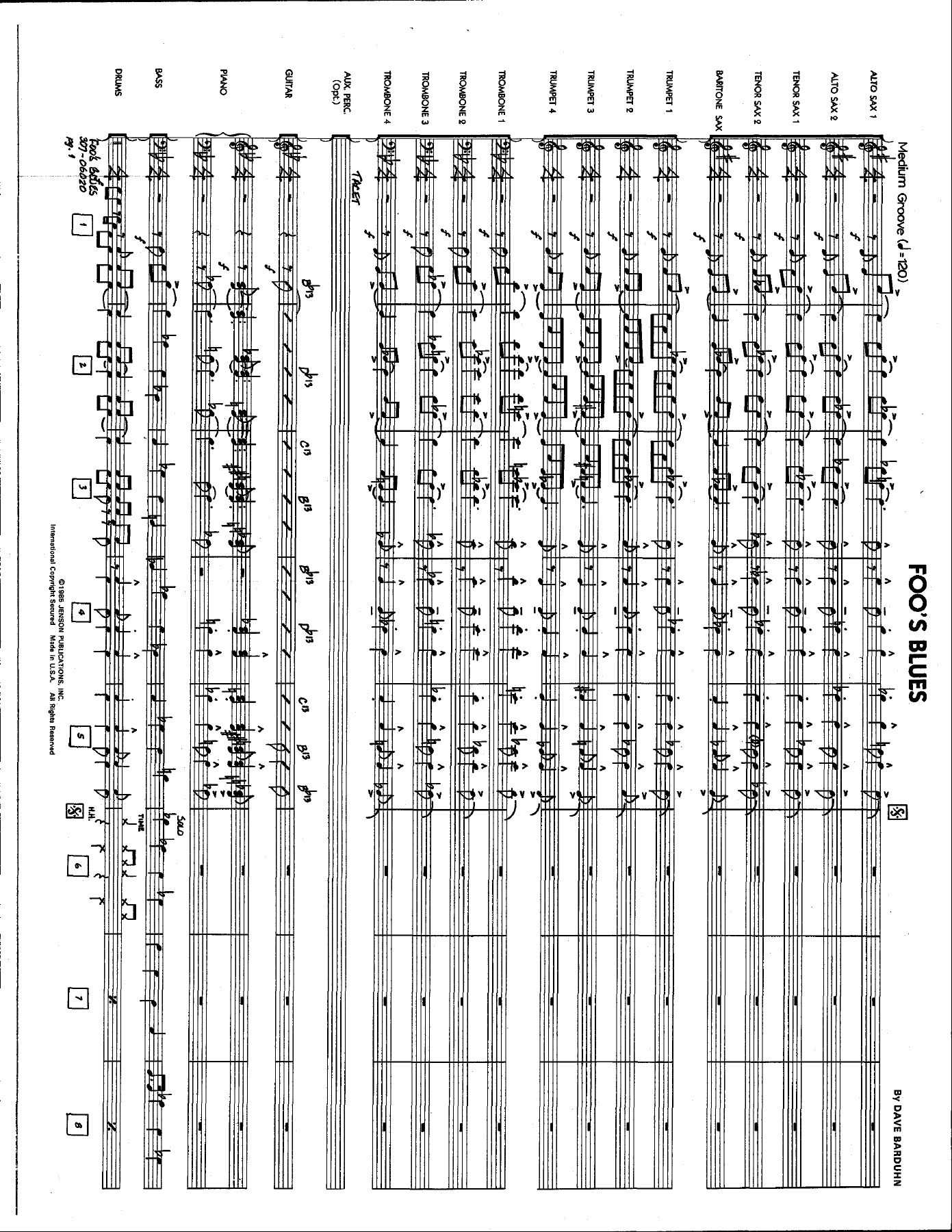 Foo's Blues — sheet music cover (first page)