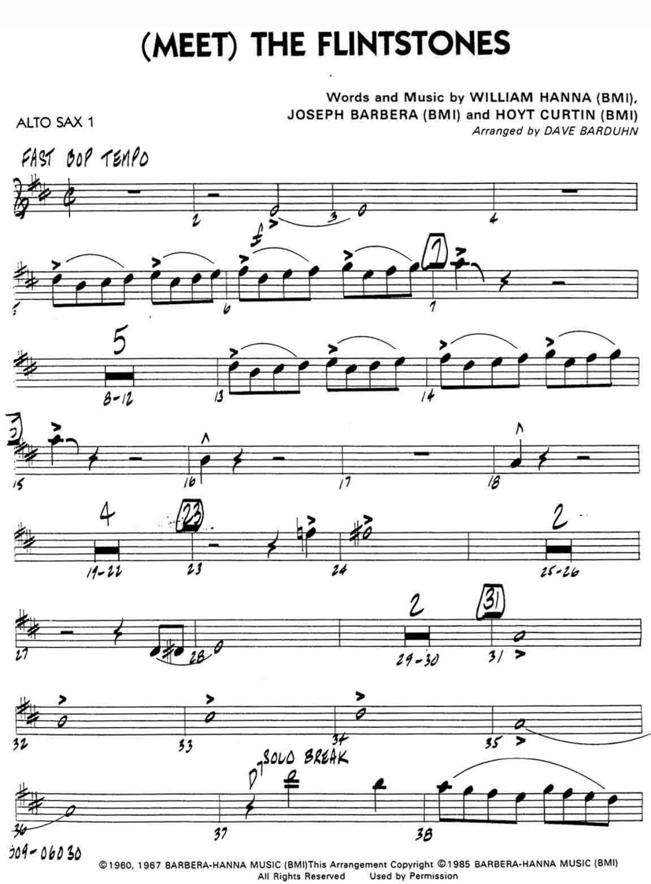 The Flintstones — sheet music cover (first page)