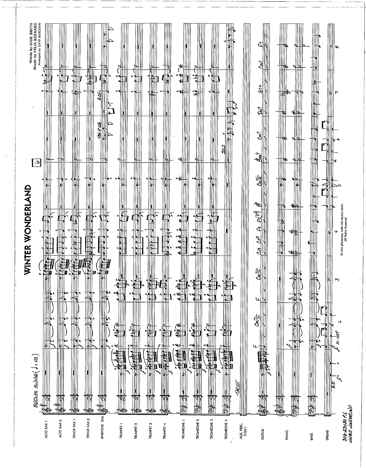 Winter Wonderland — sheet music cover (first page)