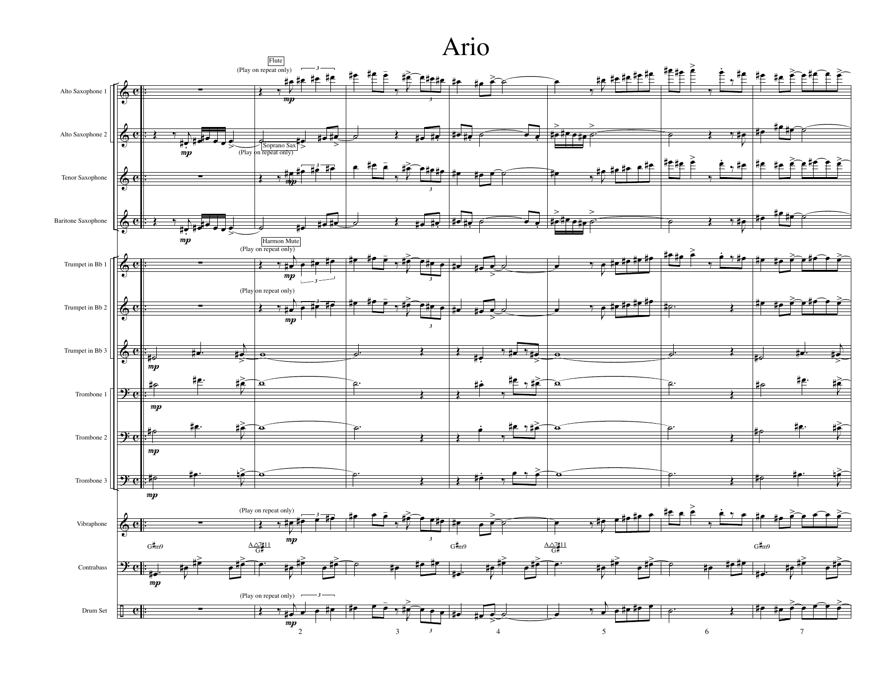 Ario — sheet music cover (first page)