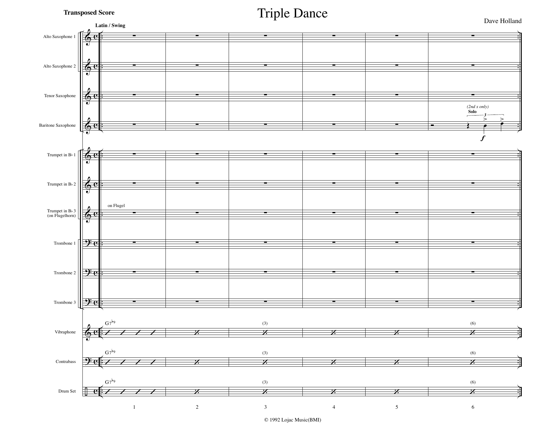 Triple Dance — sheet music cover (first page)