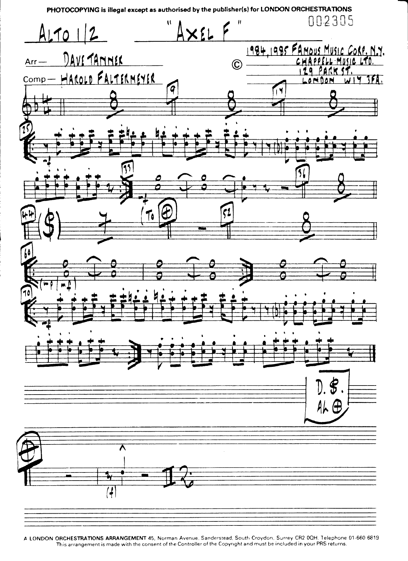 Axel F (Beverly Hills Cop Theme) — sheet music preview
