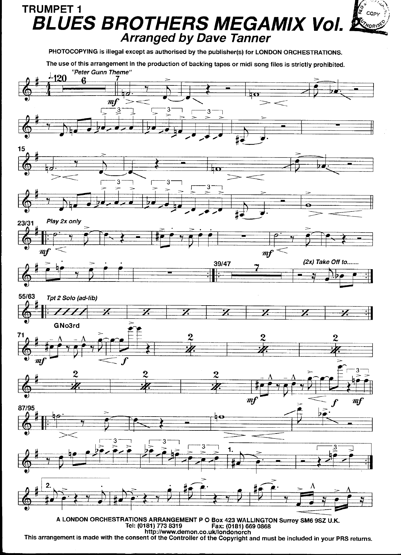 Blues Brothers Megamix (D.Tanner) vol.2 — sheet music preview