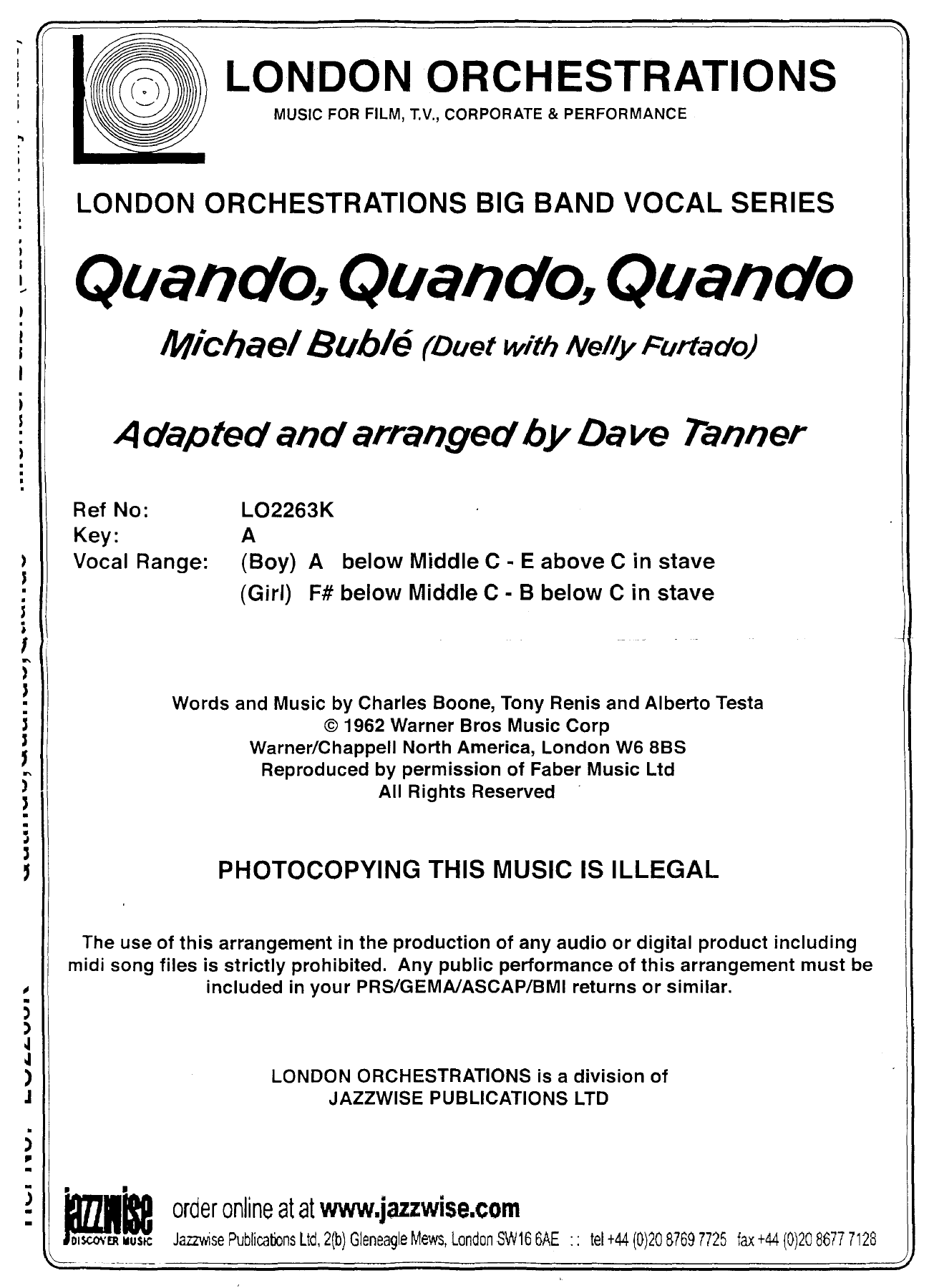 Quando Quando — sheet music cover (first page)