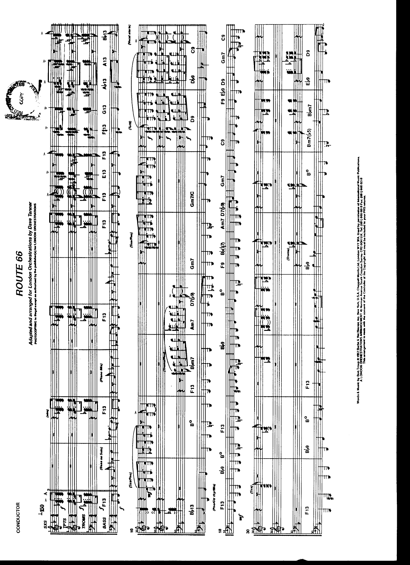 Route 66 — sheet music cover (first page)
