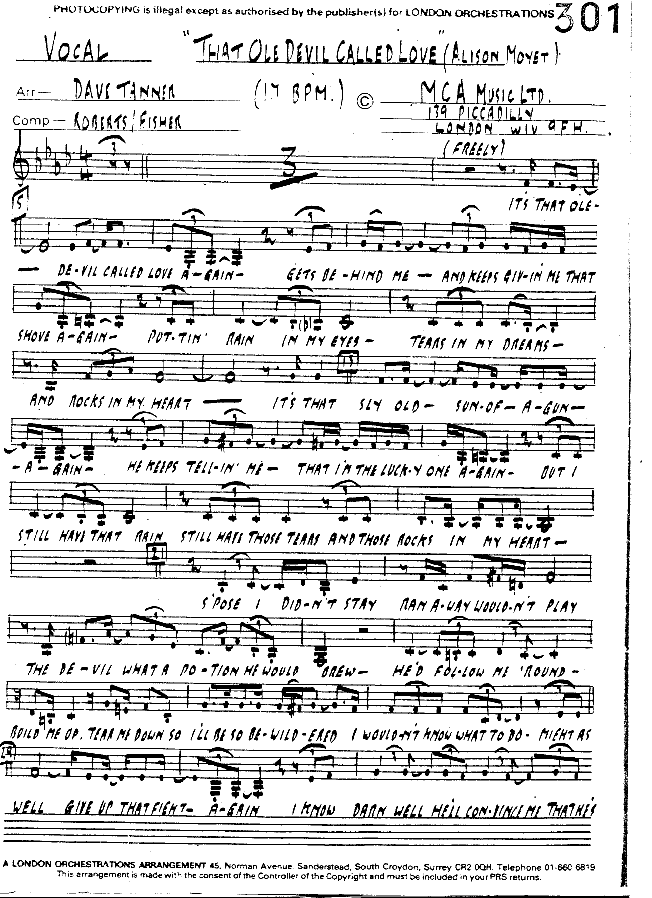 That Ole Devil Called Love — Big Band sheet music arranged by D.Tanner | Jazz Standard