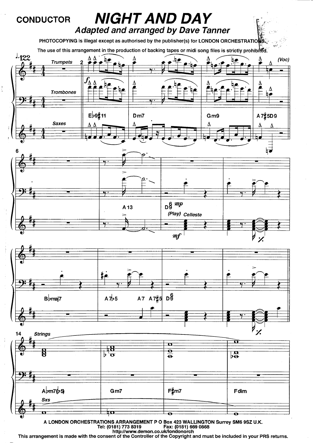 Night And Day — sheet music cover (first page)