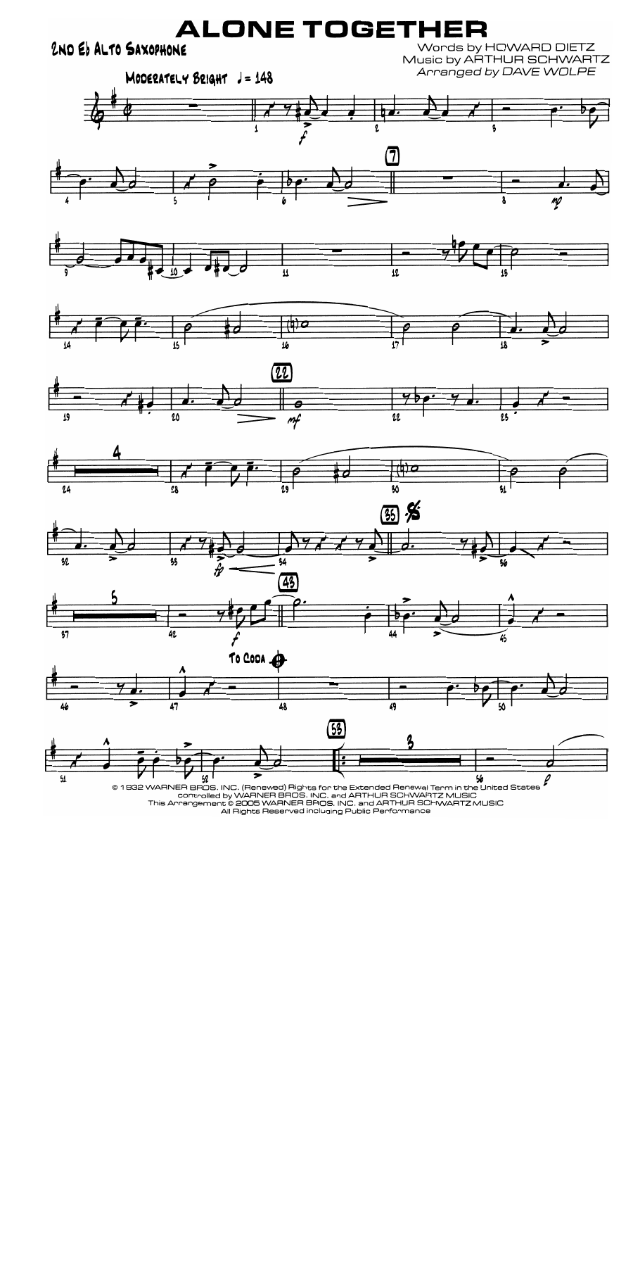 Alone Together (D.Wolpe) Tenor & Bone Feature — page 3
