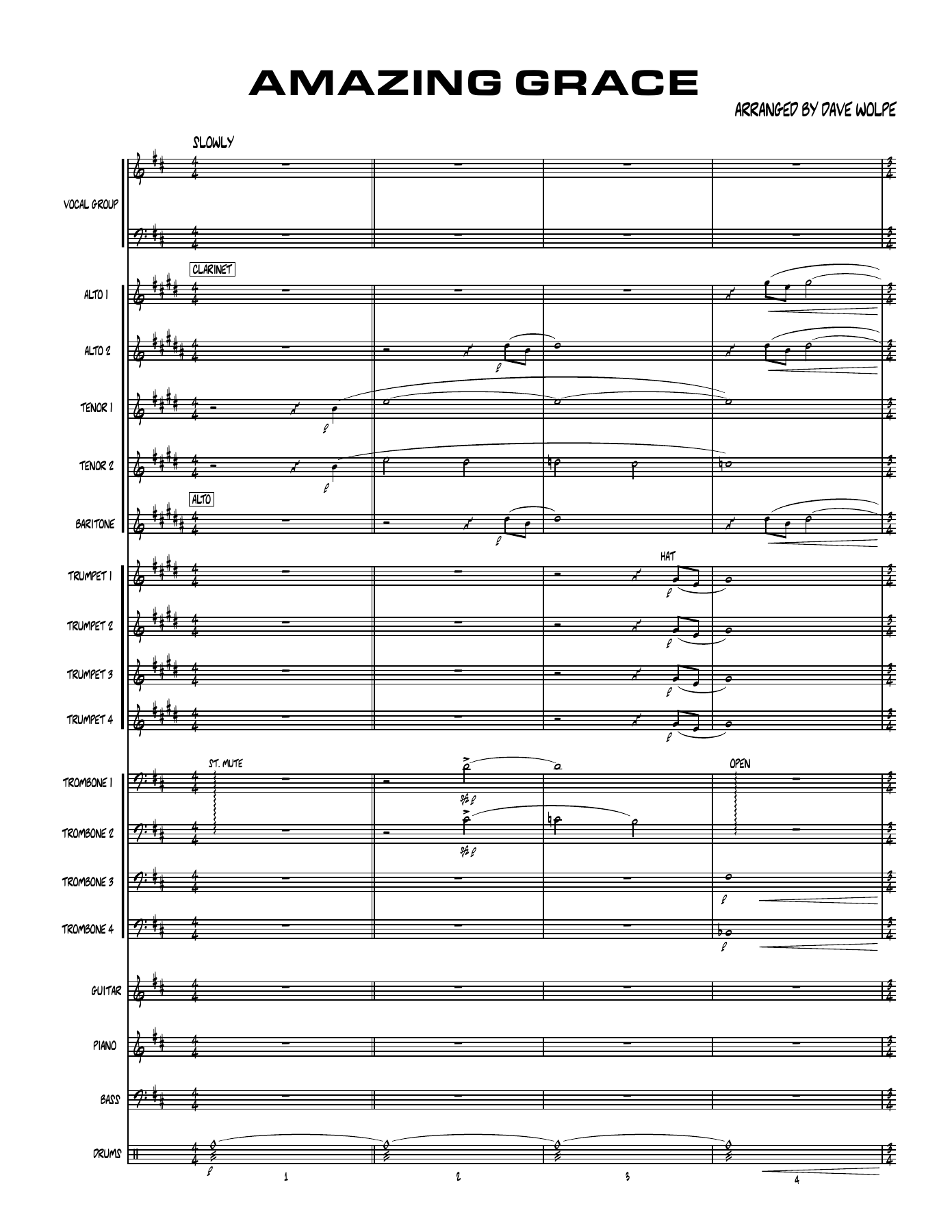 Amazing Grace — sheet music cover (first page)